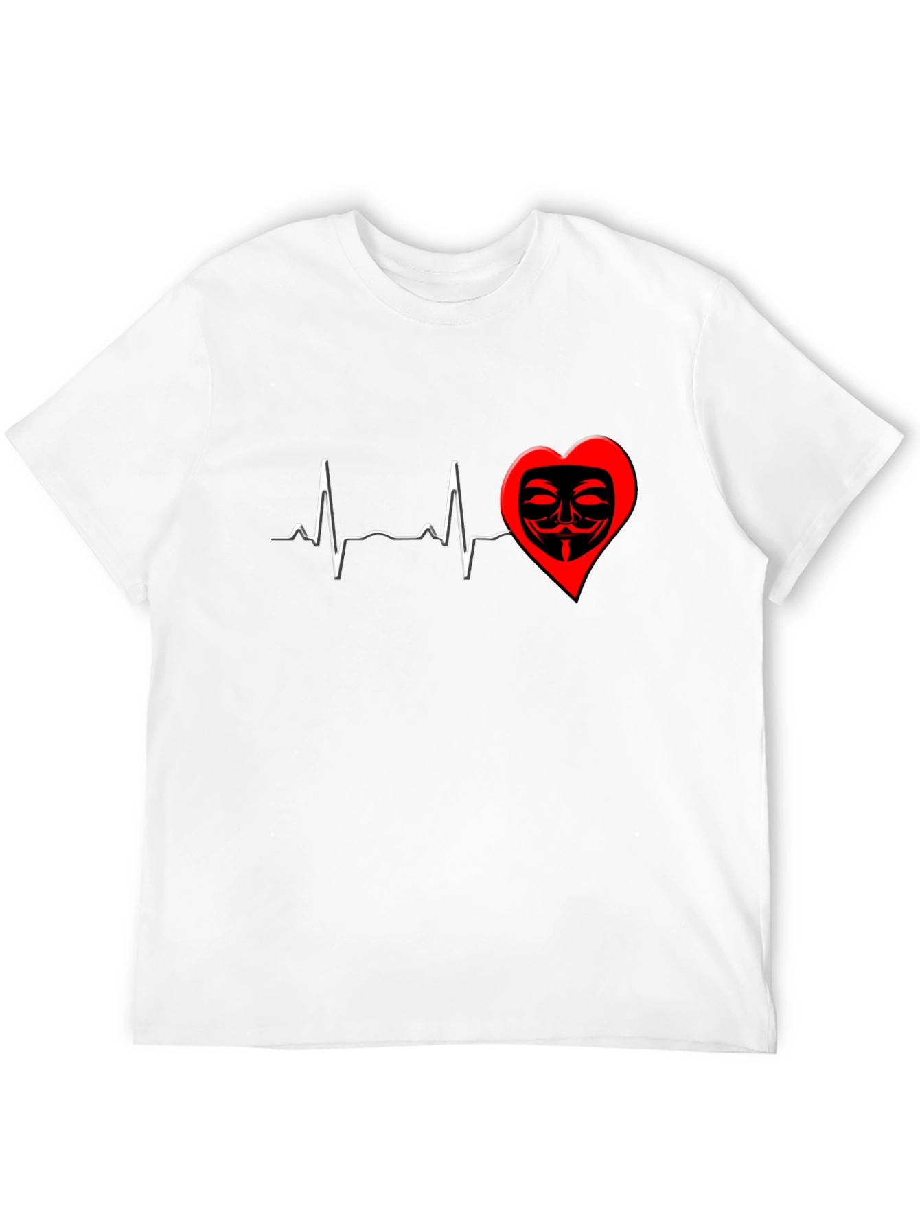 Heartbeat Mask Graphic T-Shirt - Black