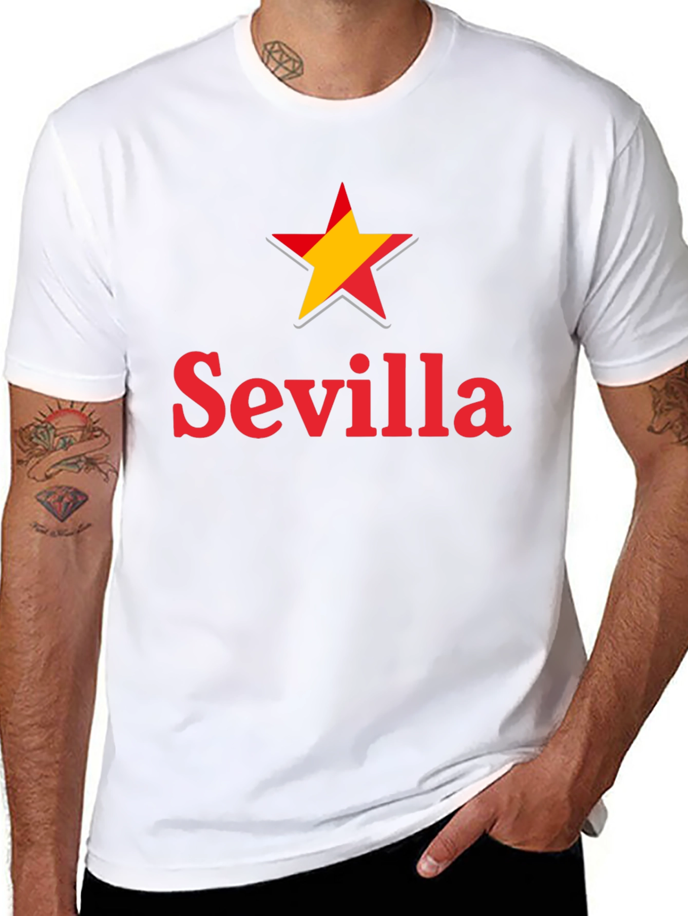 Sevilla Spain Star Graphic T-Shirt - Casual Wear