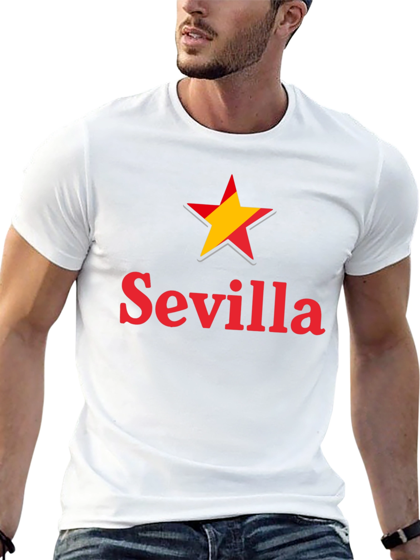 Sevilla Spain Star Graphic T-Shirt - Casual Wear