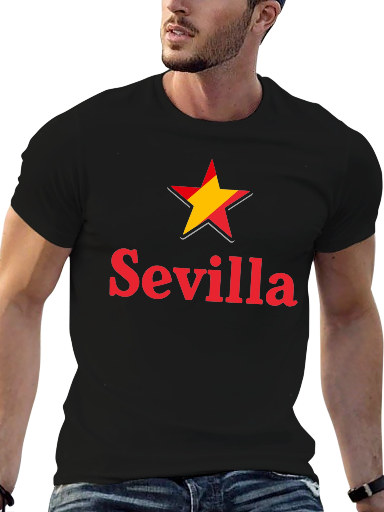 Sevilla Spain Star Graphic T-Shirt - Casual Wear