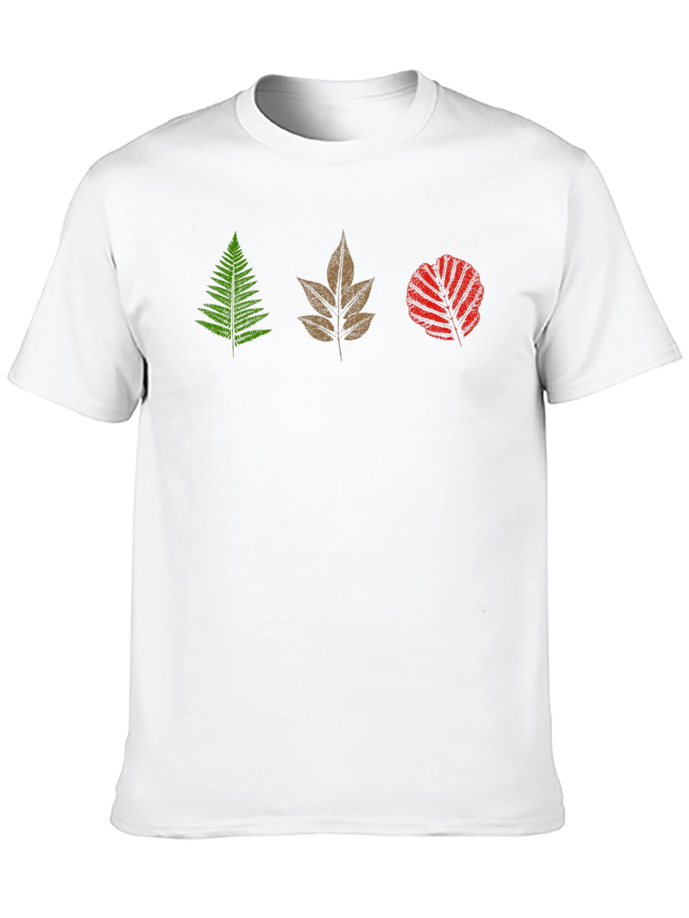 Mens Black T-Shirt with Leaf Design