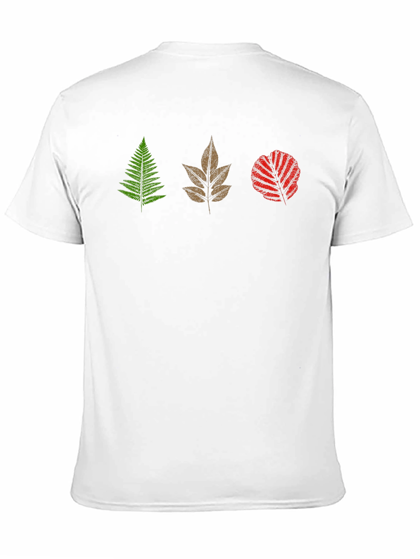 Mens Black T-Shirt with Leaf Design