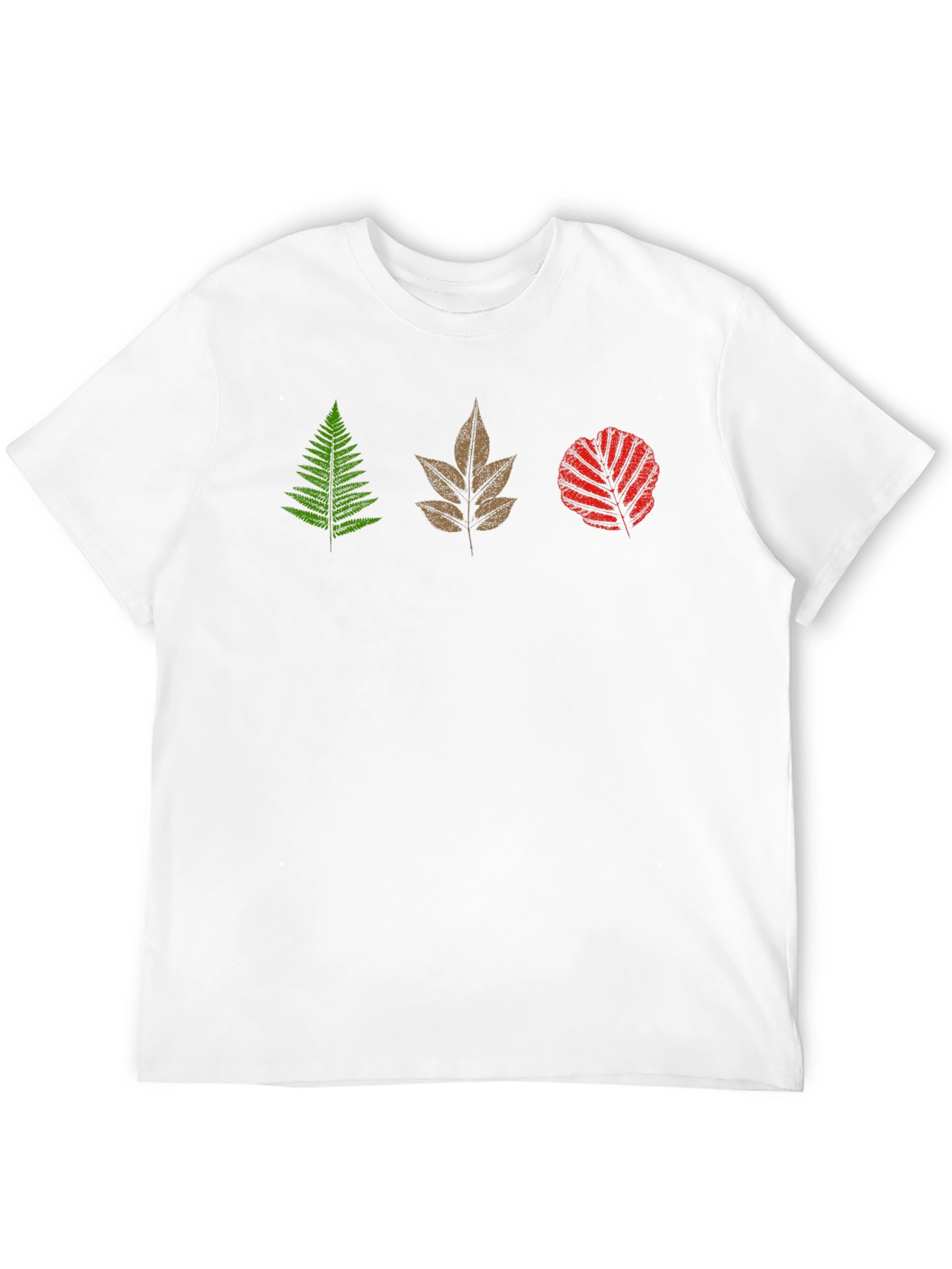 Mens Black T-Shirt with Leaf Design