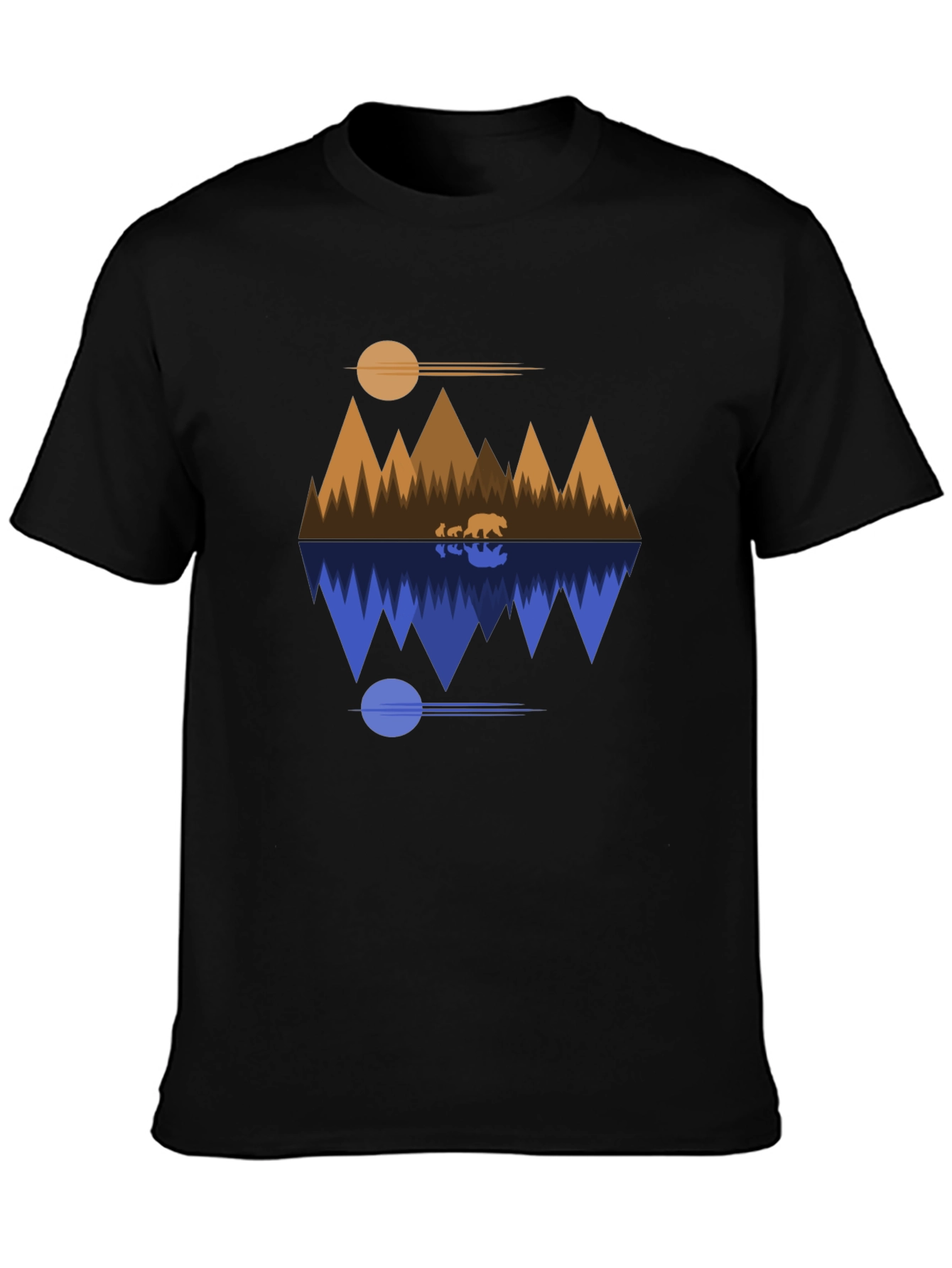 Geometric Bear Mountain Reflection T-Shirt