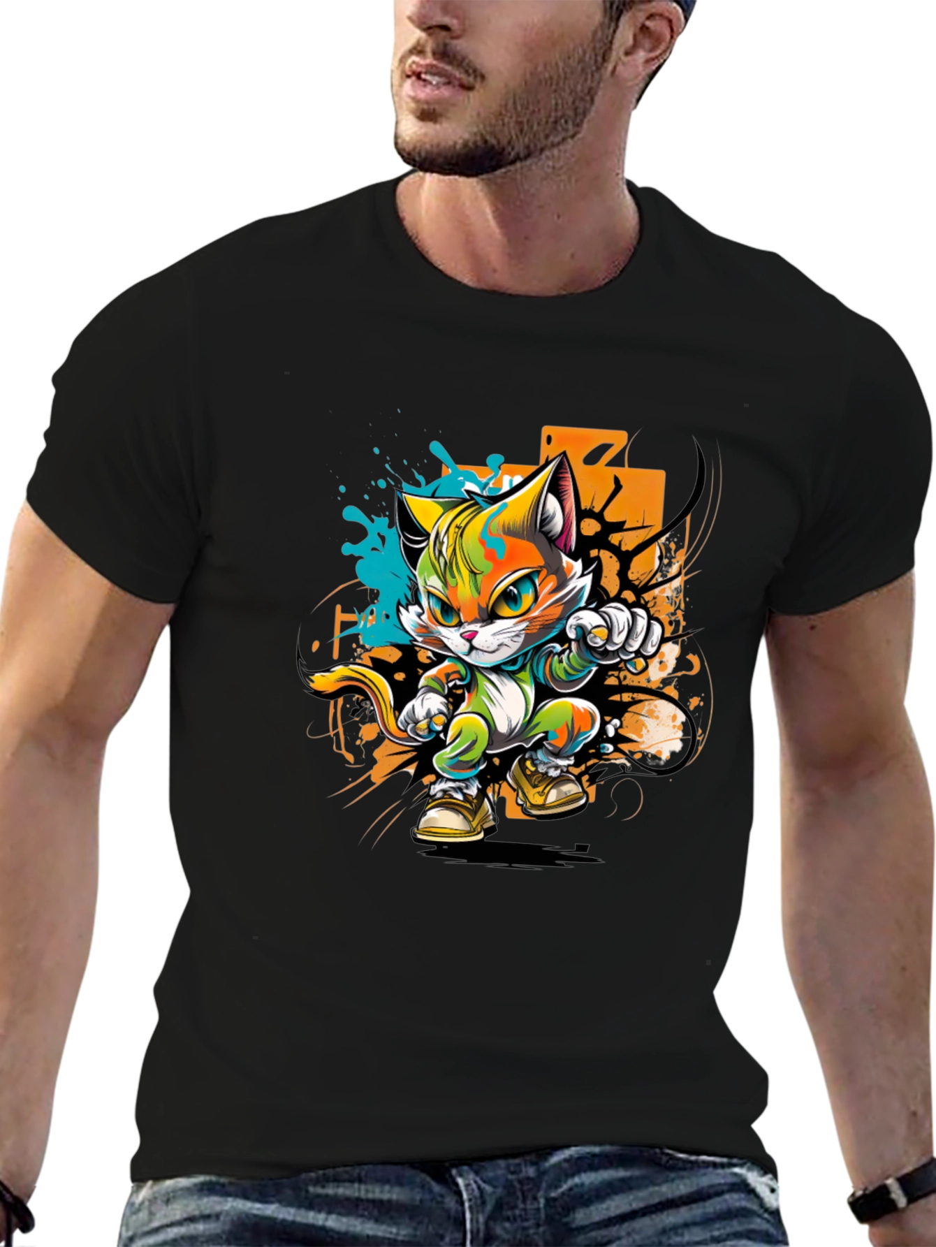 Cool Cat Karate Kid Graphic Tee