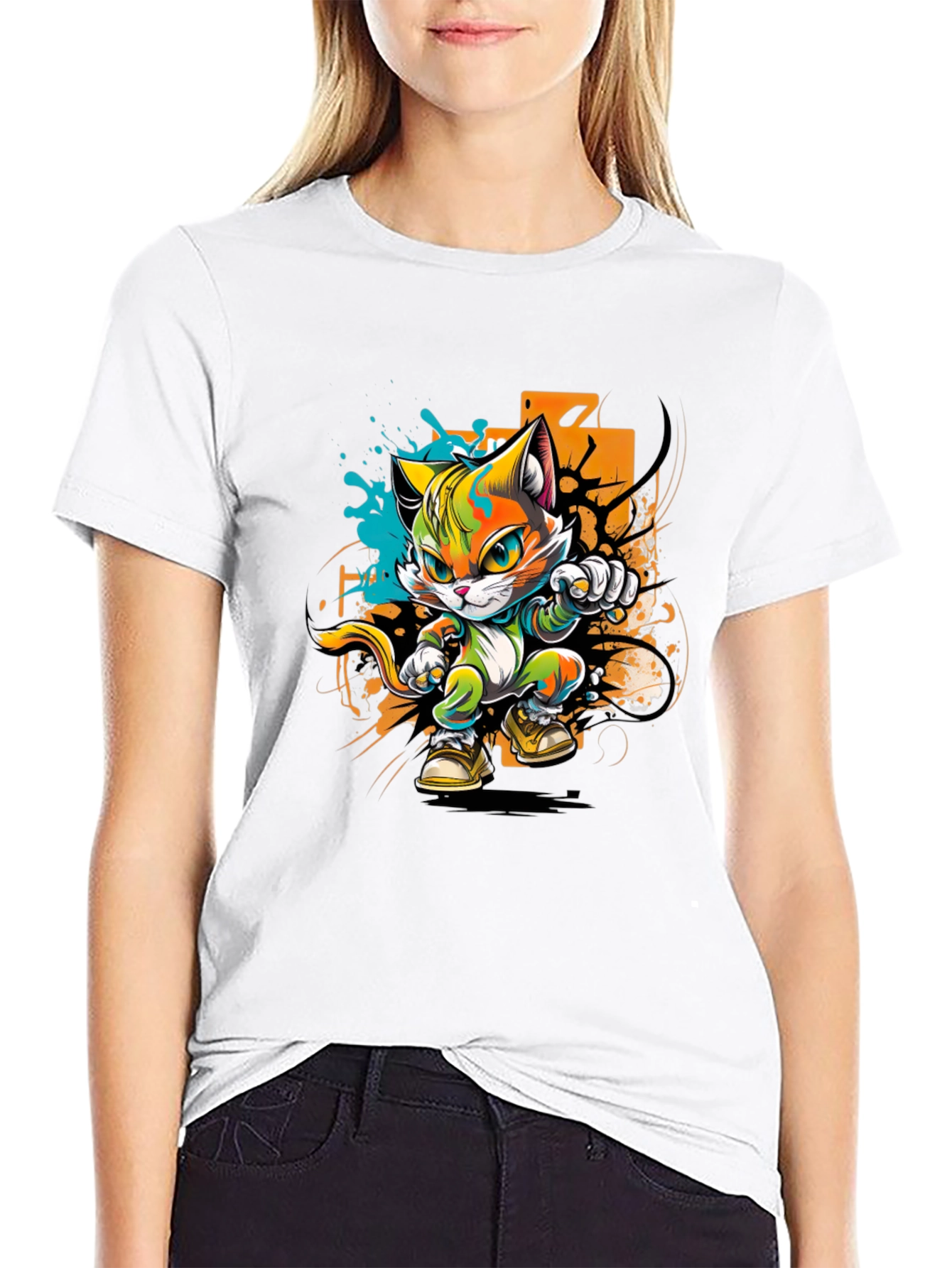 Cool Cat Karate Kid Graphic Tee