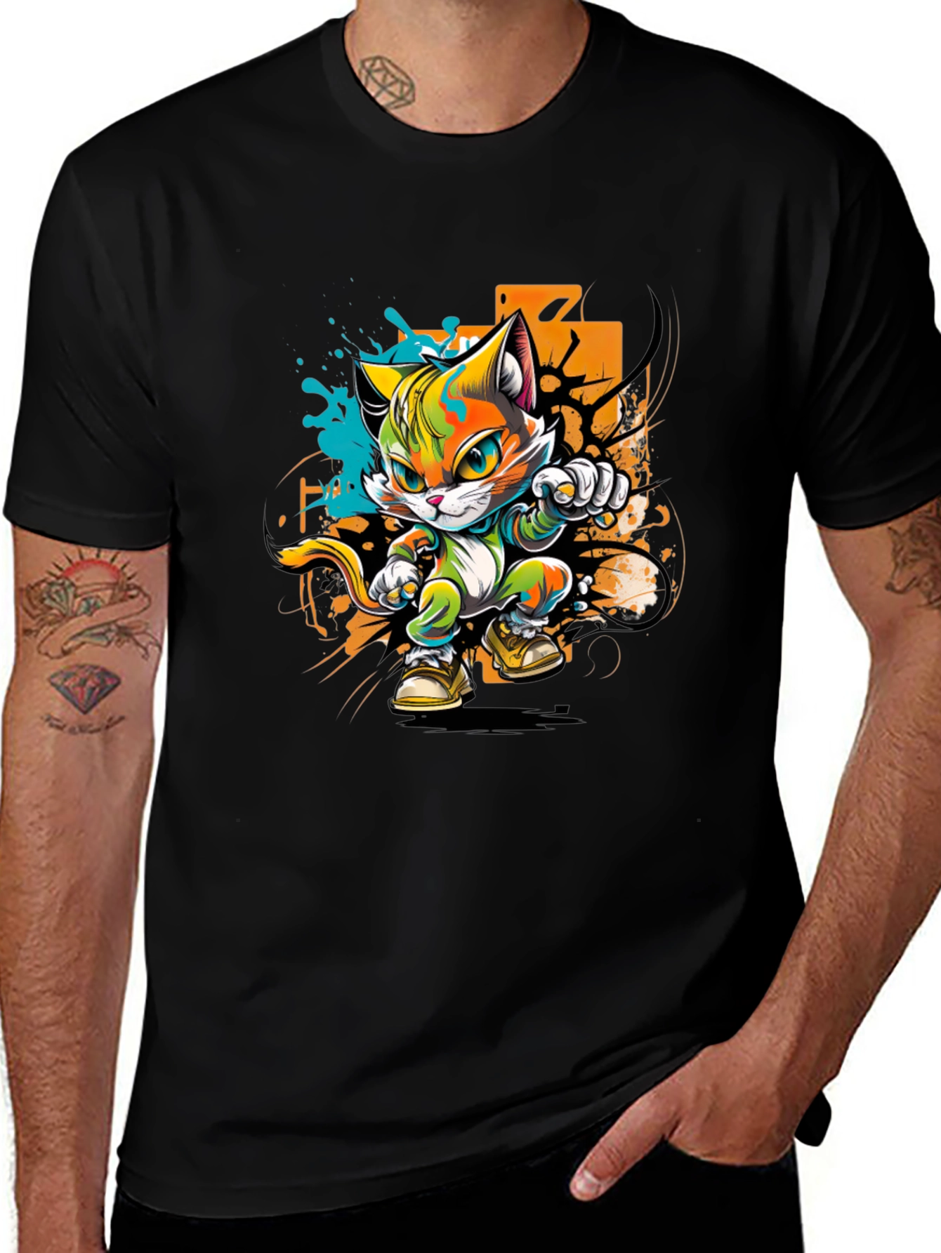 Cool Cat Karate Kid Graphic Tee