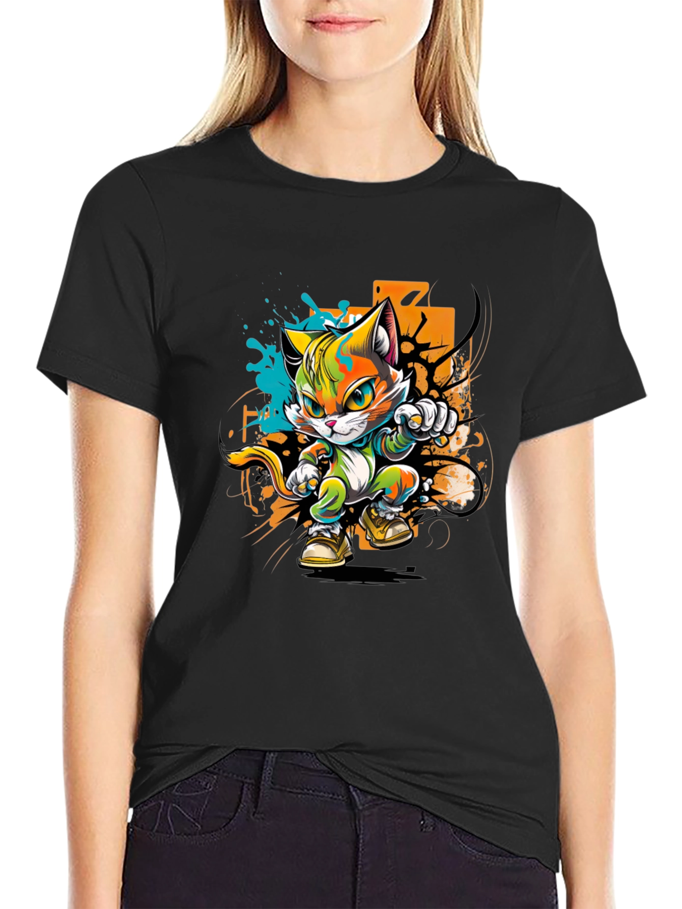 Cool Cat Karate Kid Graphic Tee