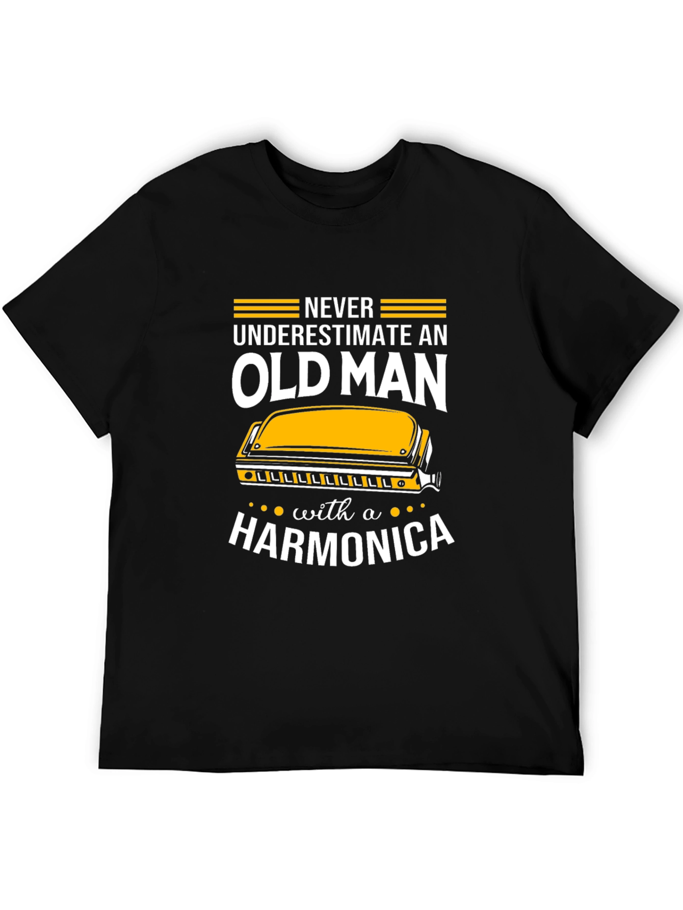 Old Man Harmonica Graphic Tee