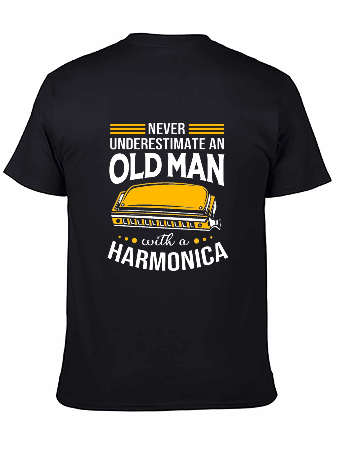 Old Man Harmonica Graphic Tee
