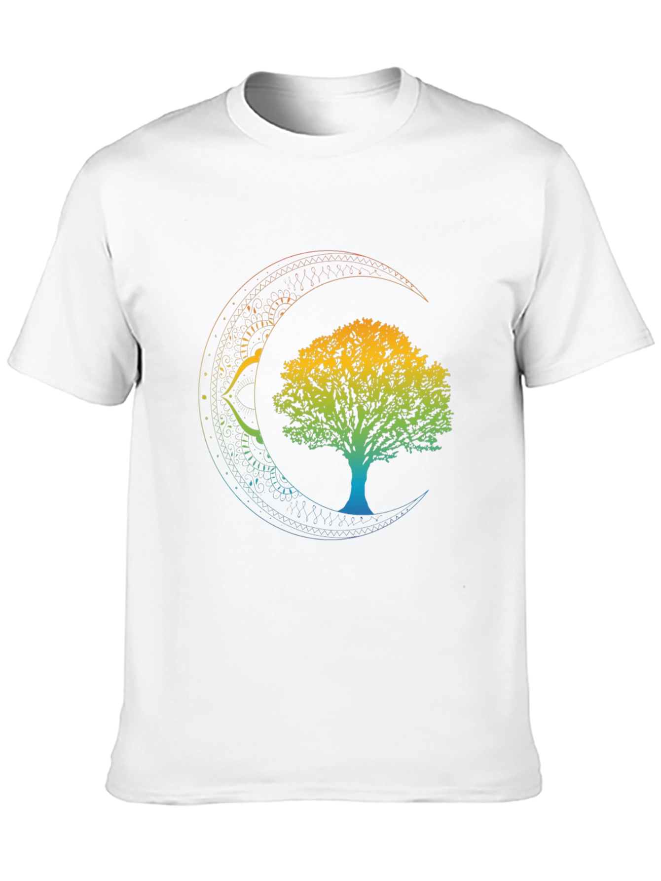 Tree of Life Crescent Moon Graphic Tee - Black