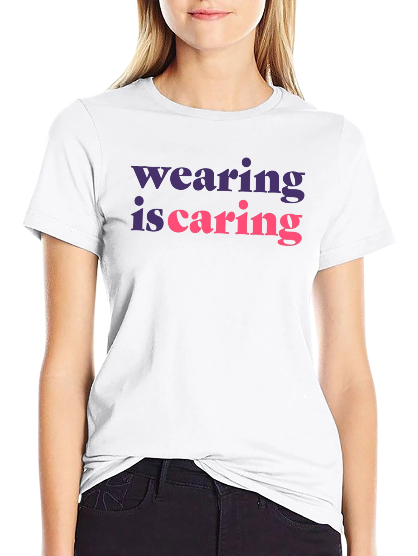 Wearing is Caring Graphic Tee - Black