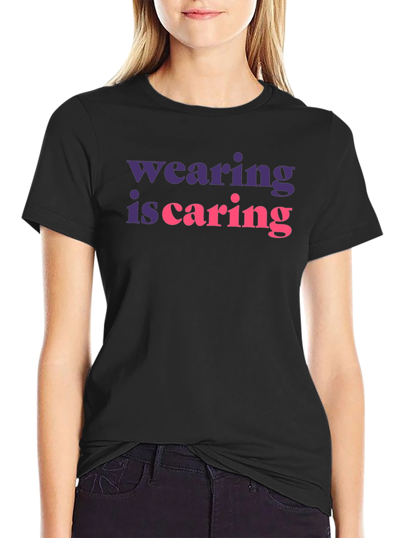 Wearing is Caring Graphic Tee - Black