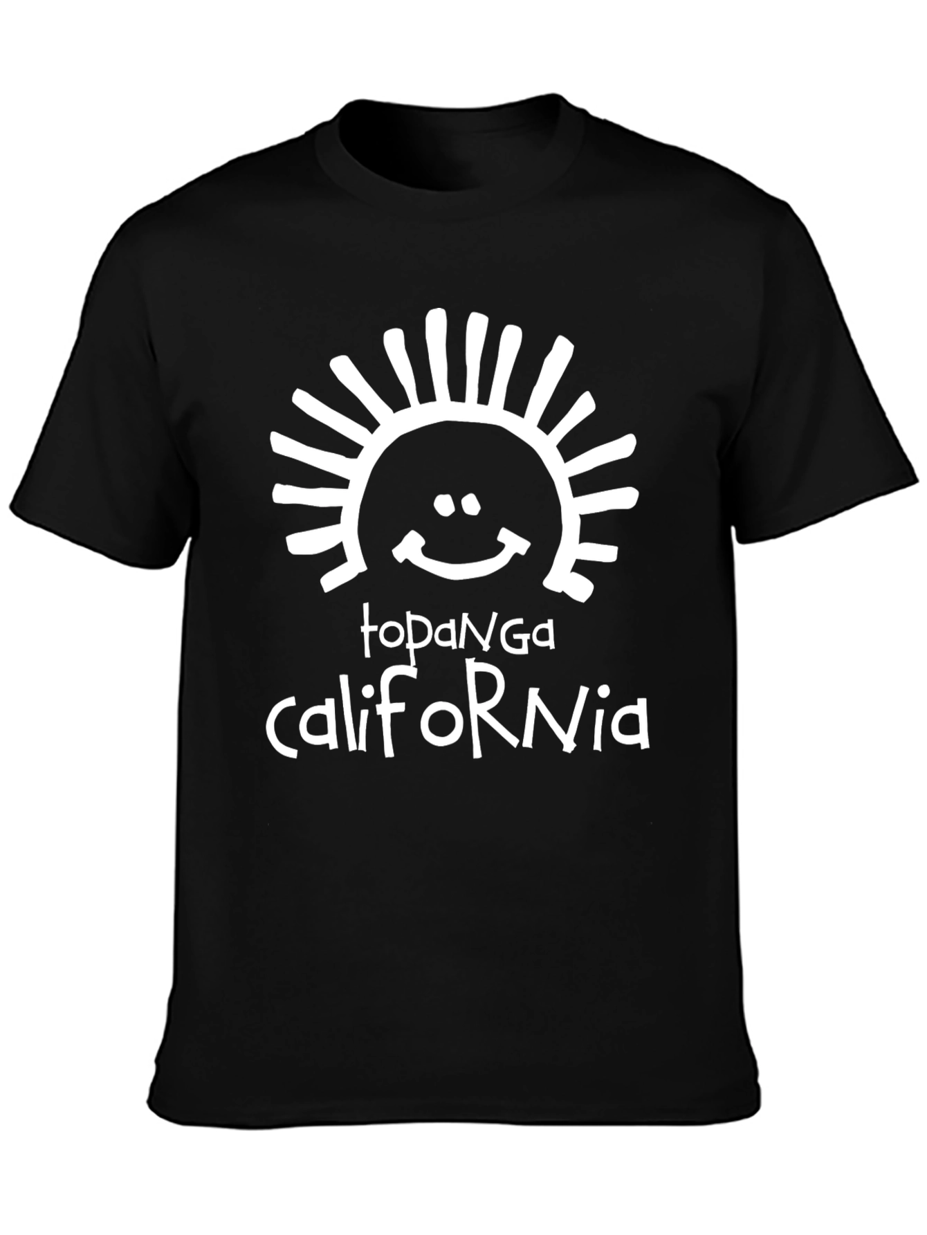 Topanga California Graphic Tee - Black Cotton Blend
