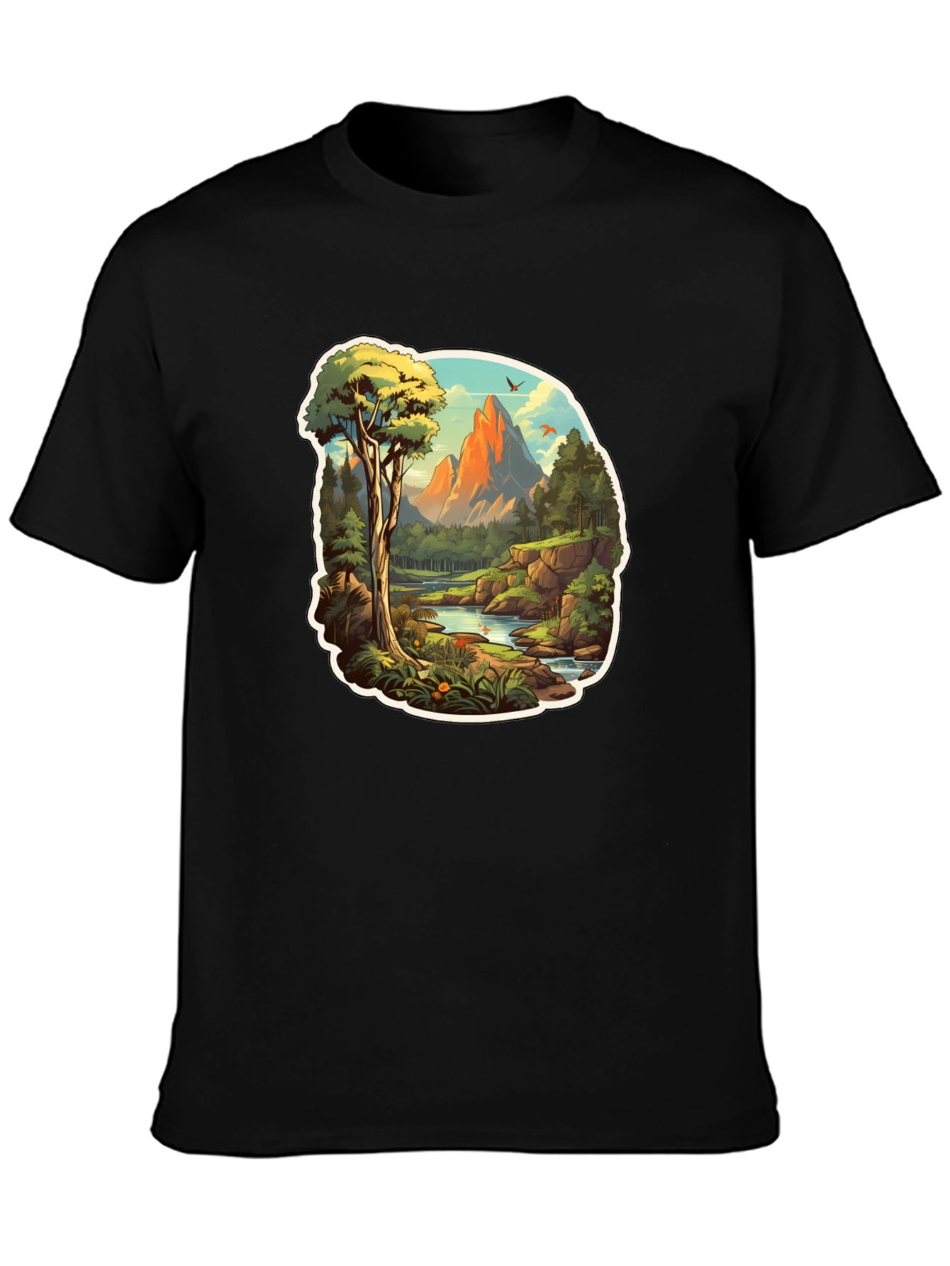 Mountain Vista Graphic Tee - Nature Lovers Black T-Shirt