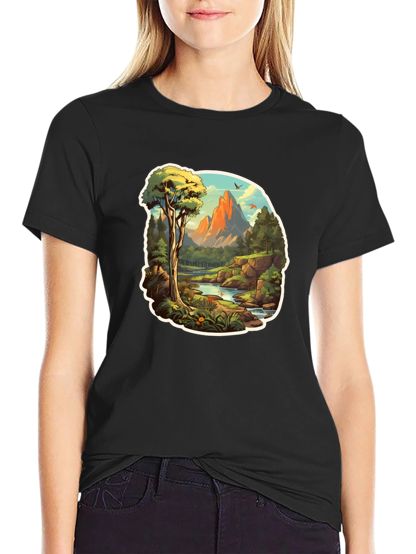 Mountain Vista Graphic Tee - Nature Lovers Black T-Shirt
