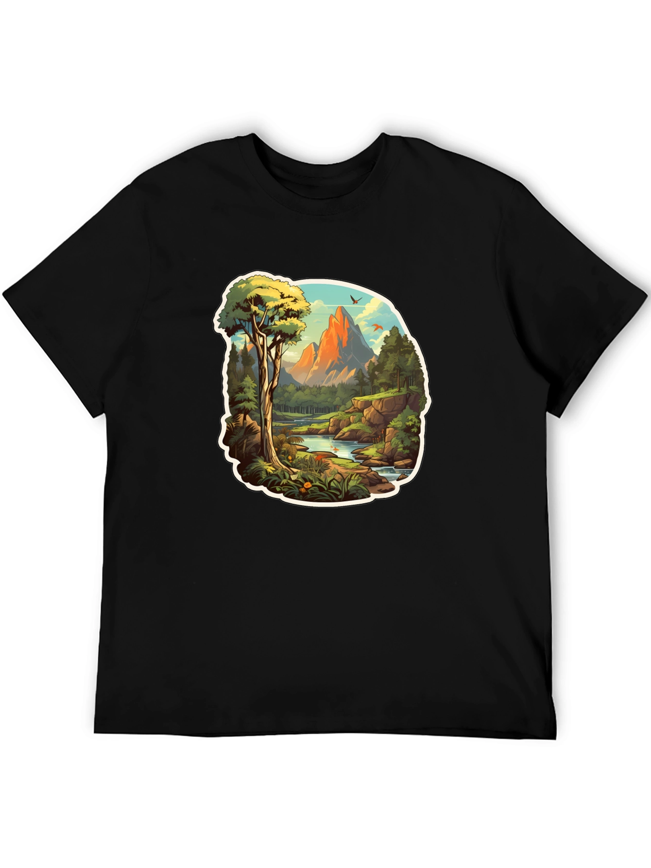 Mountain Vista Graphic Tee - Nature Lovers Black T-Shirt