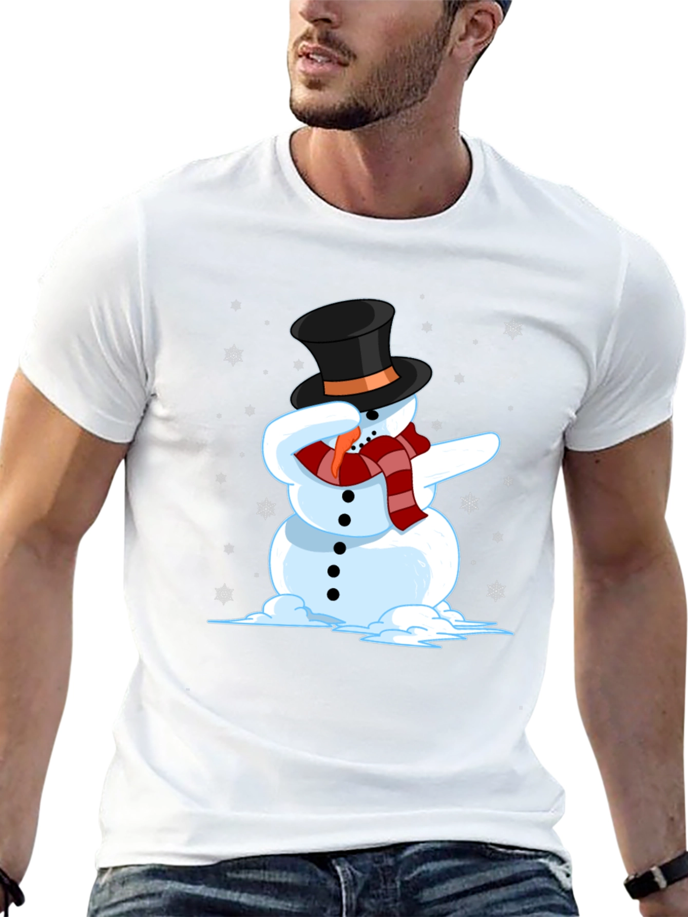 Dabbing Snowman Graphic Tee - Holiday Fun
