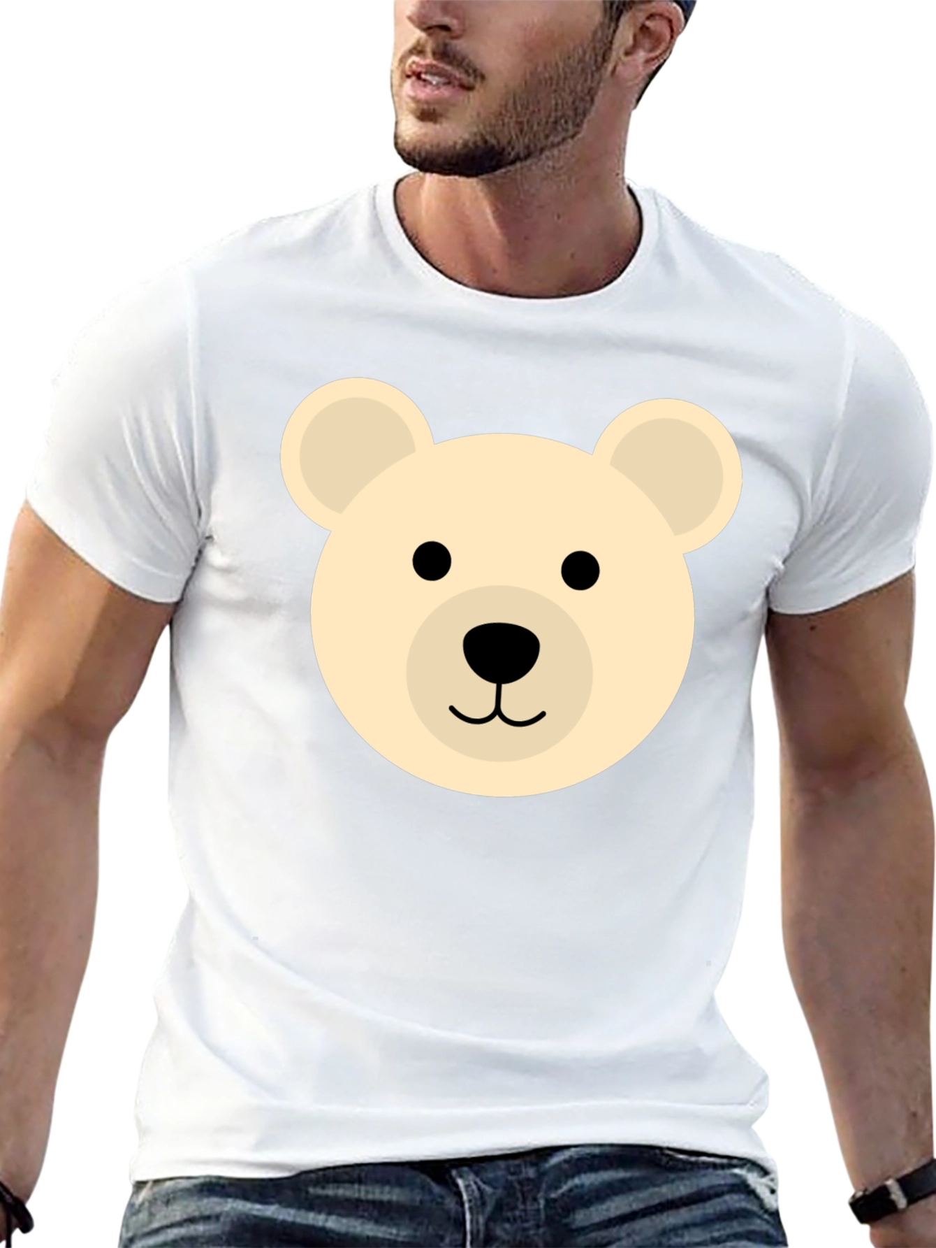 Cute Bear Graphic Black T-Shirt