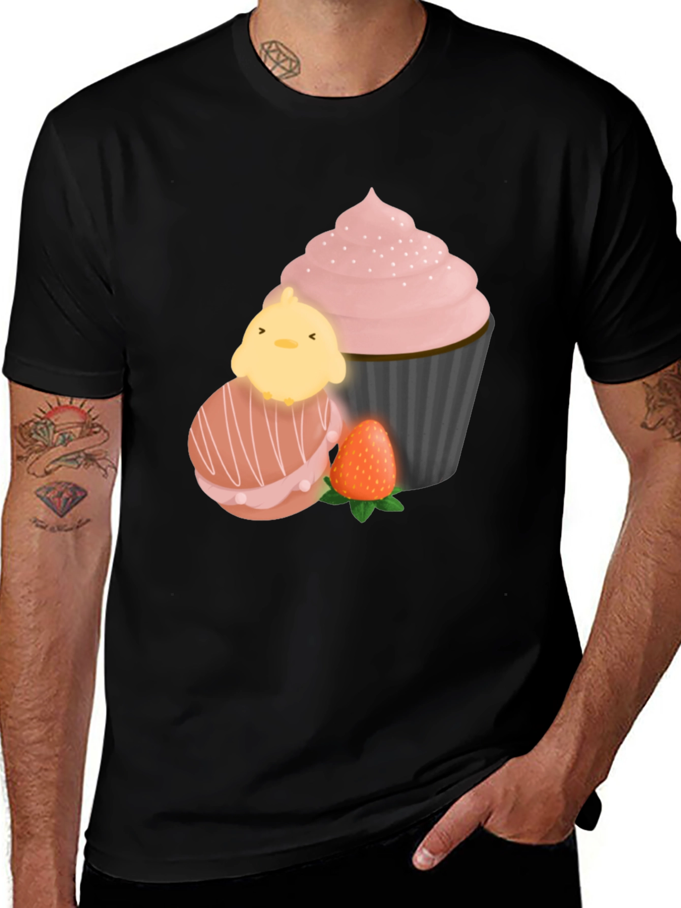 Sweet Treat T-Shirt: Chick Macaron Cupcake Design