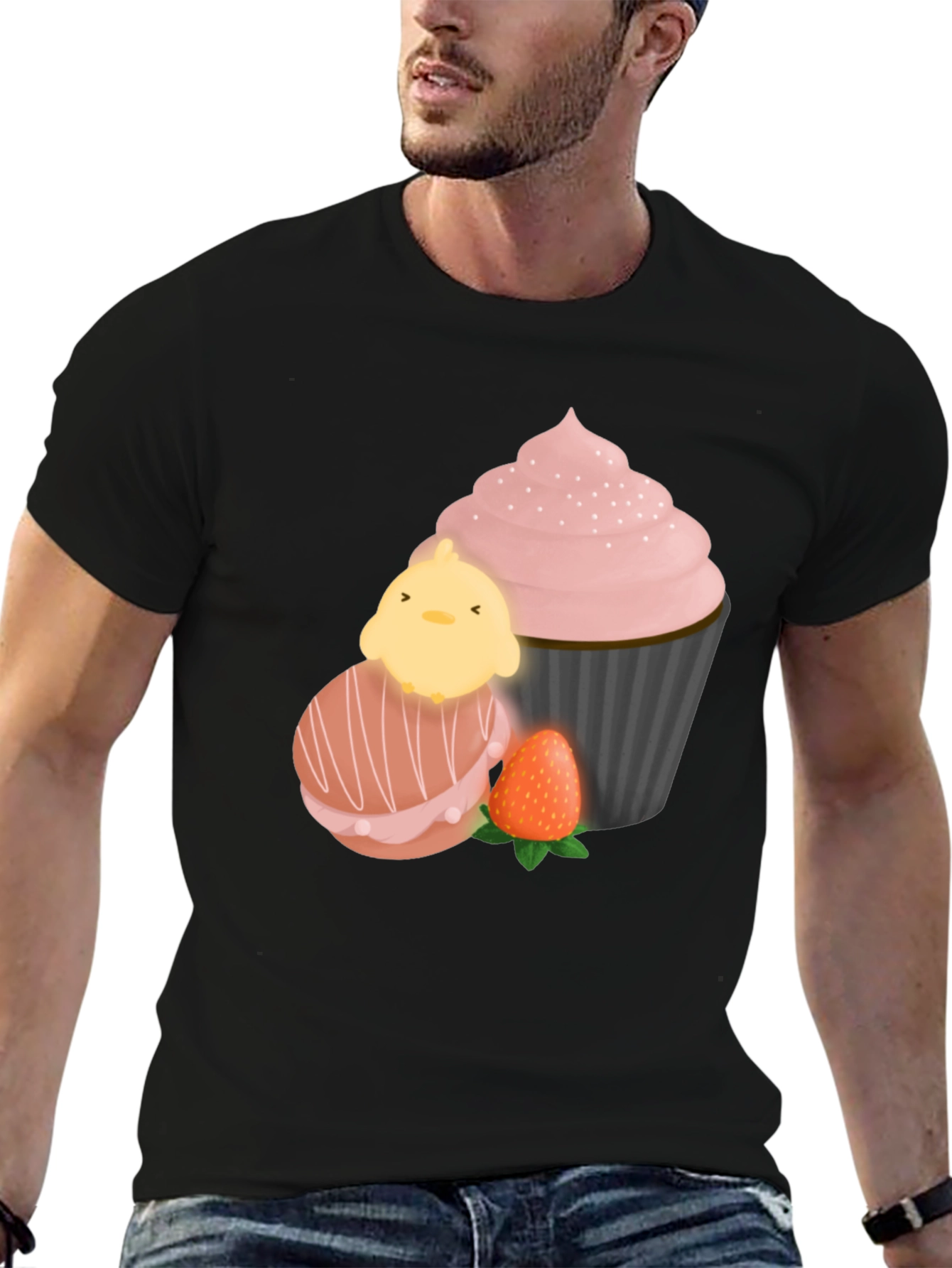 Sweet Treat T-Shirt: Chick Macaron Cupcake Design