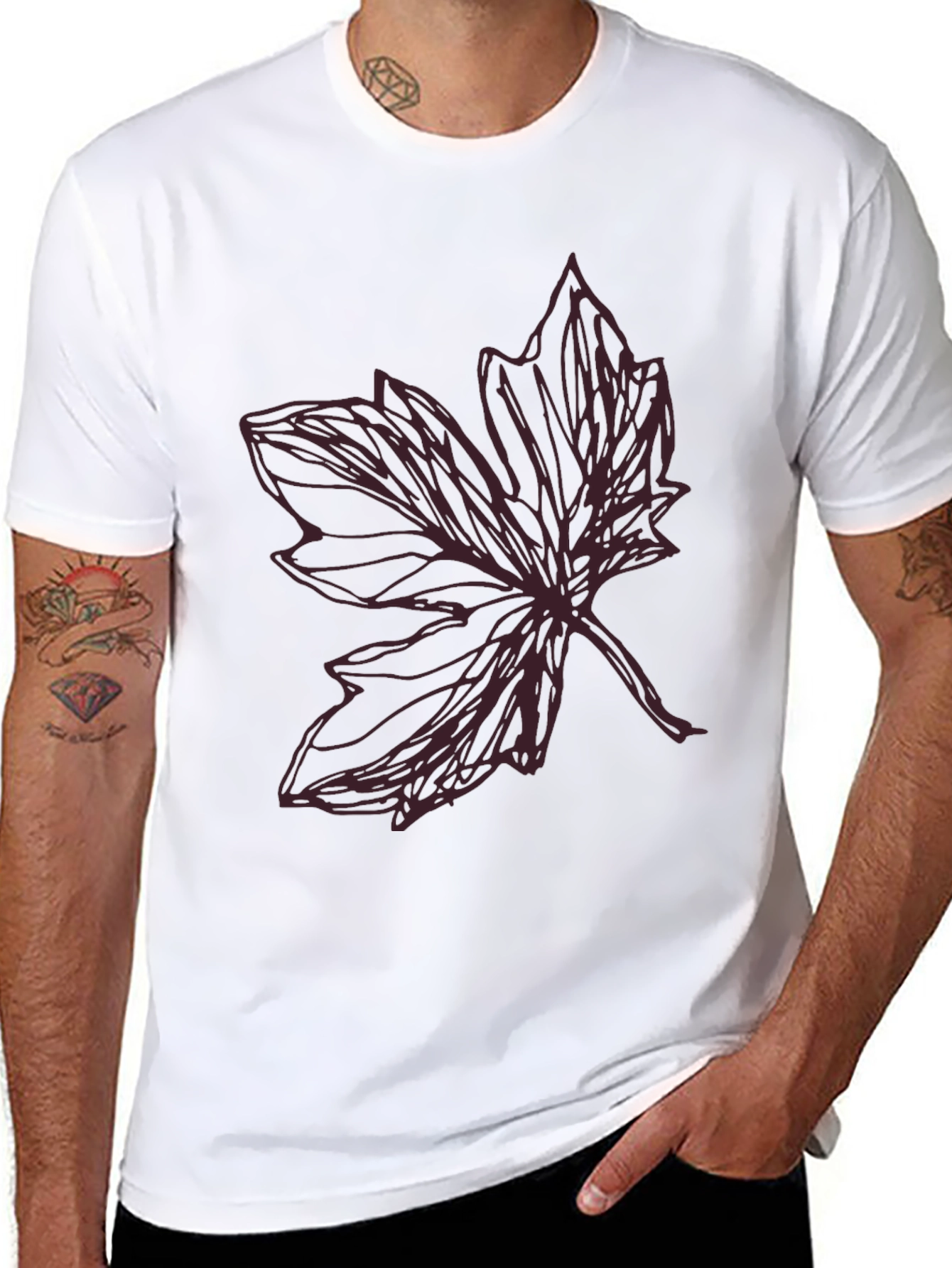 Leaf Graphic Tee - Casual Style