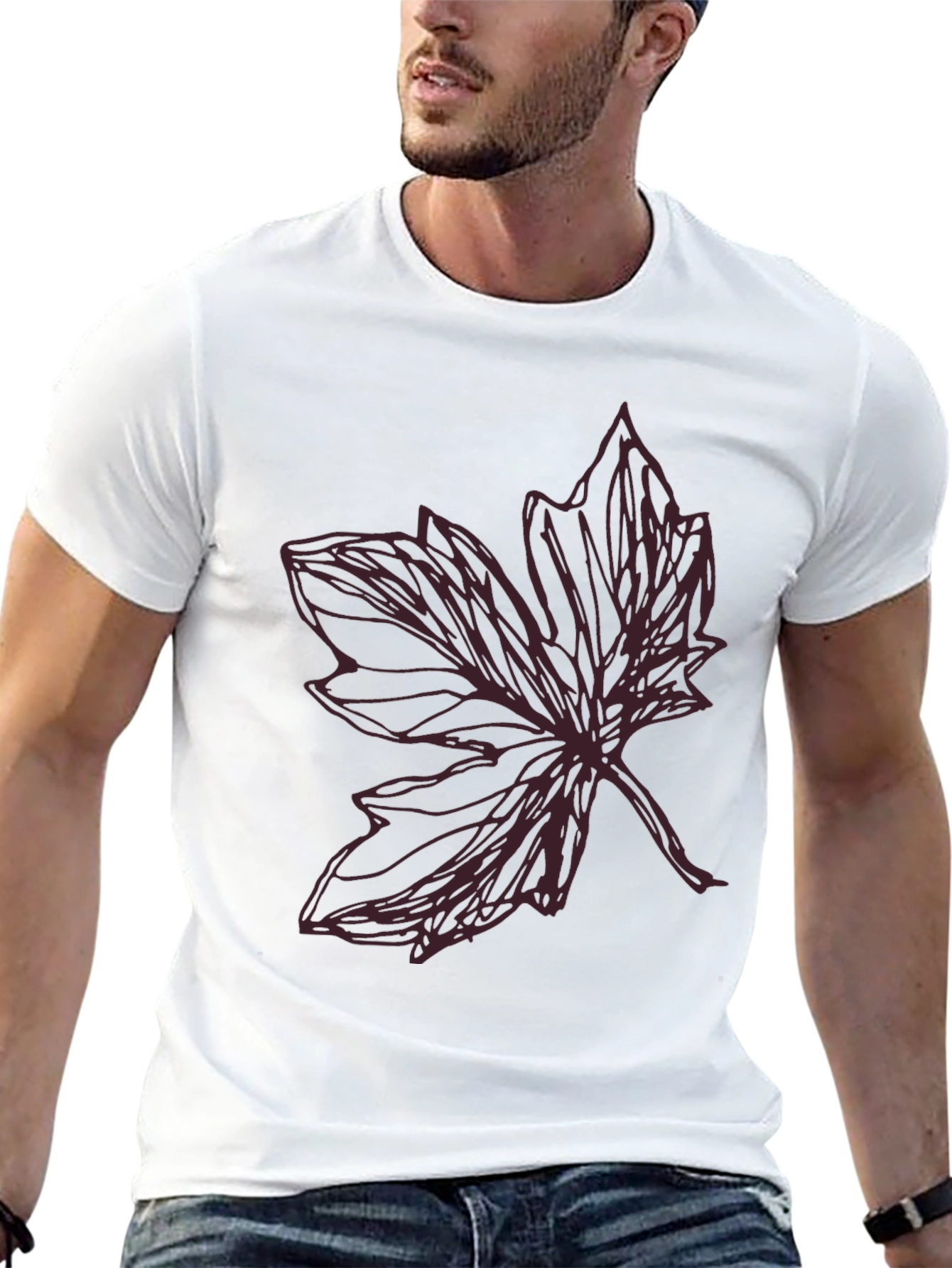 Leaf Graphic Tee - Casual Style