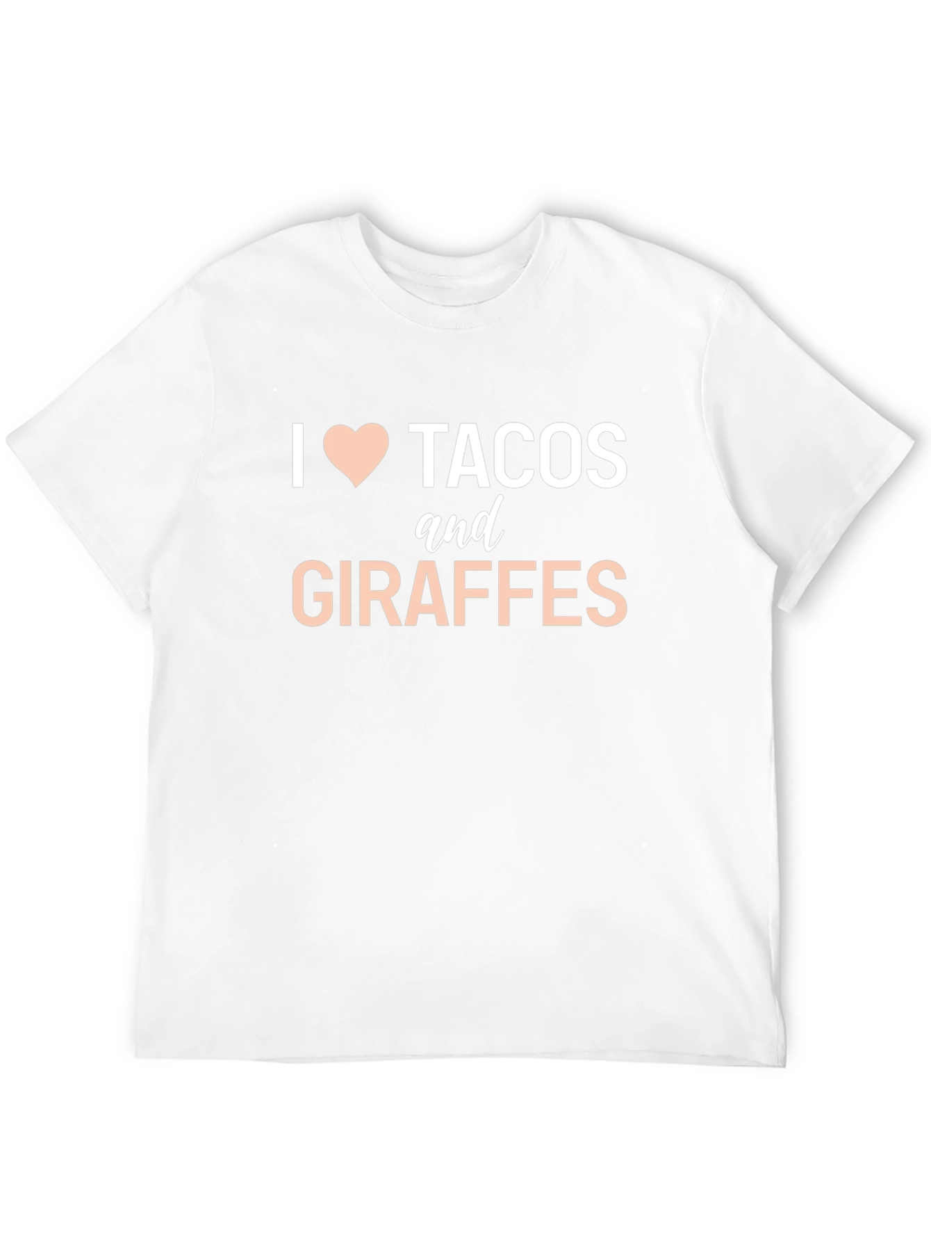 I Love Tacos and Giraffes Funny Graphic T-Shirt