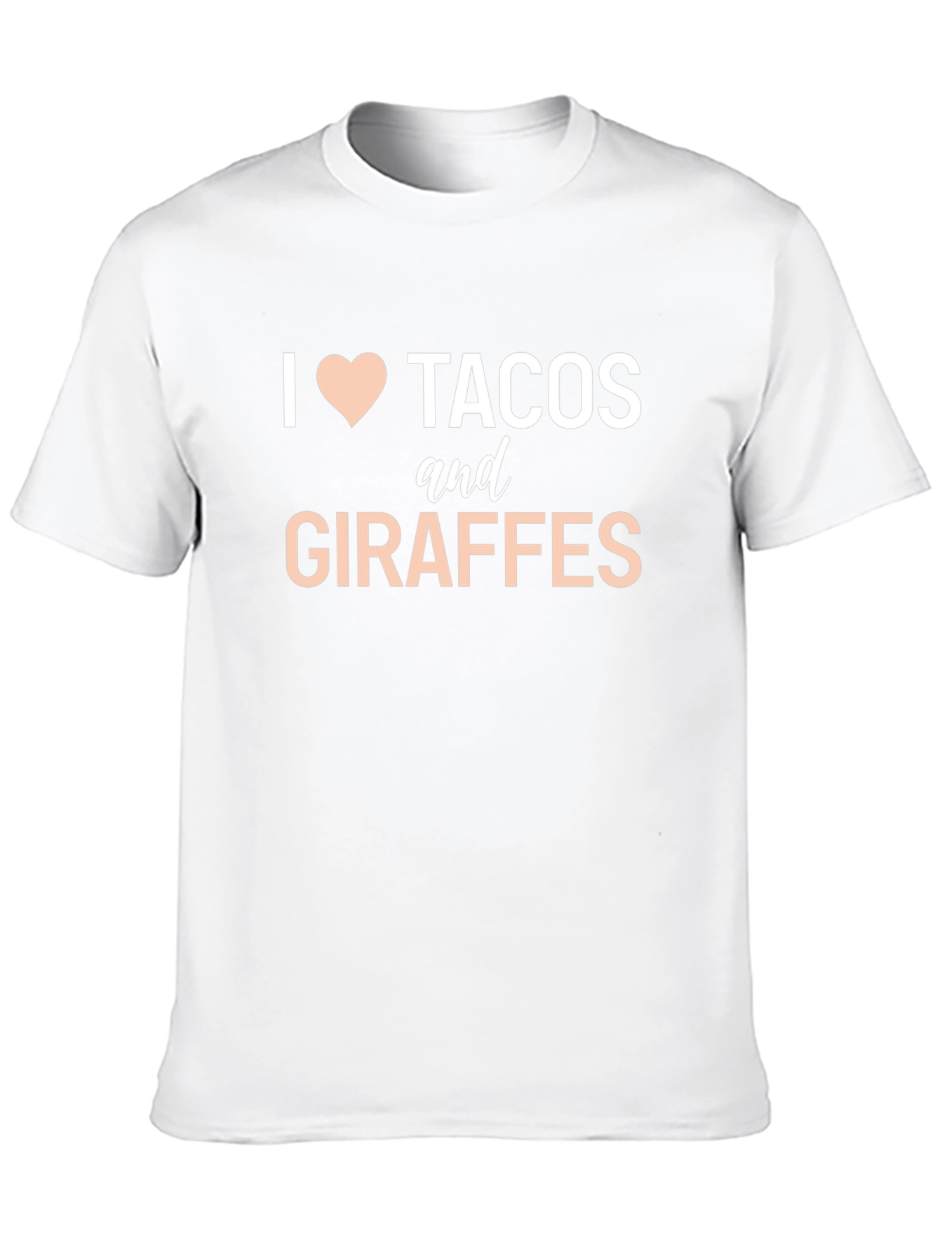 I Love Tacos and Giraffes Funny Graphic T-Shirt