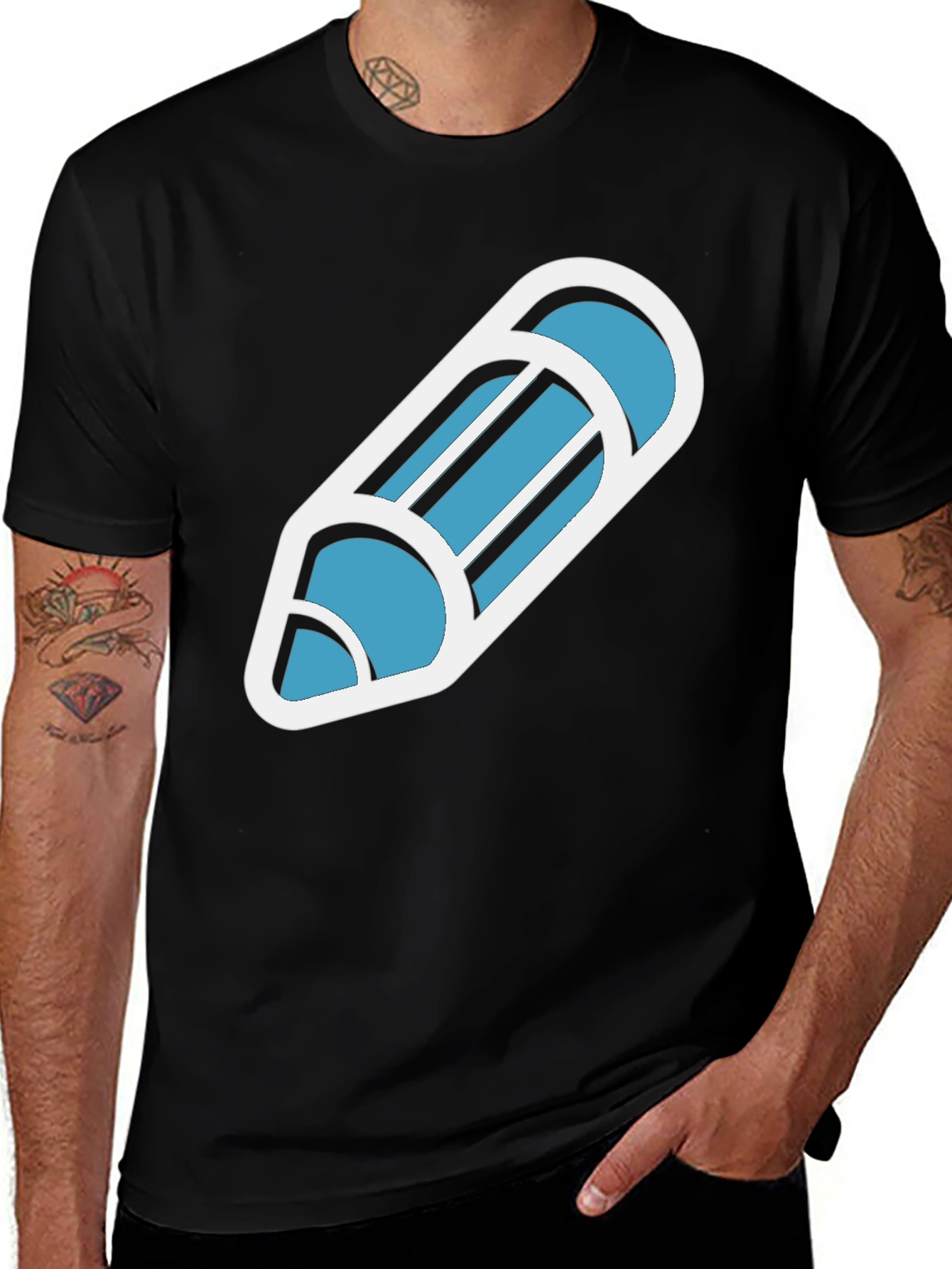 Cool Pencil Graphic Tee - Trendy Casual Top