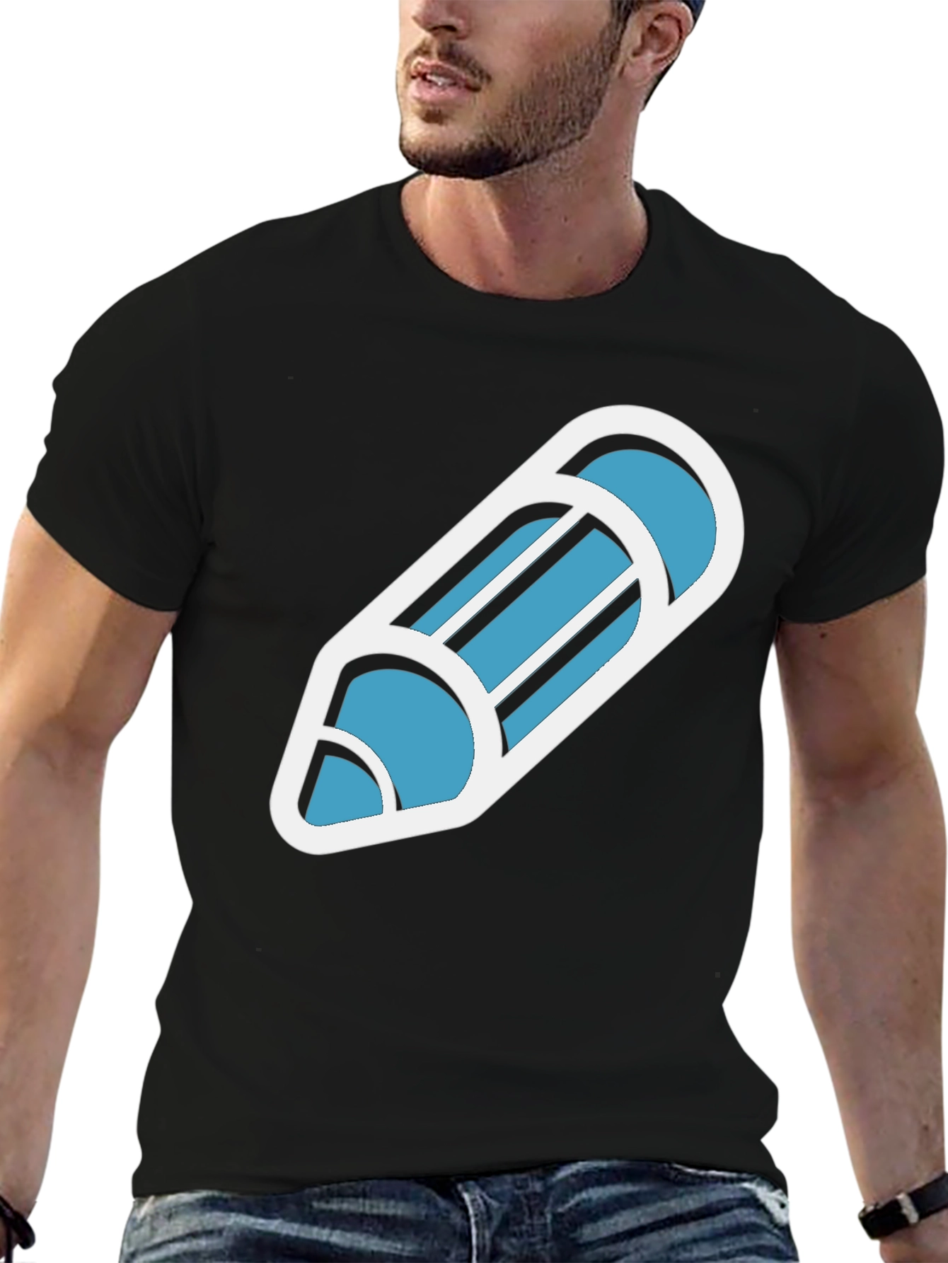 Cool Pencil Graphic Tee - Trendy Casual Top