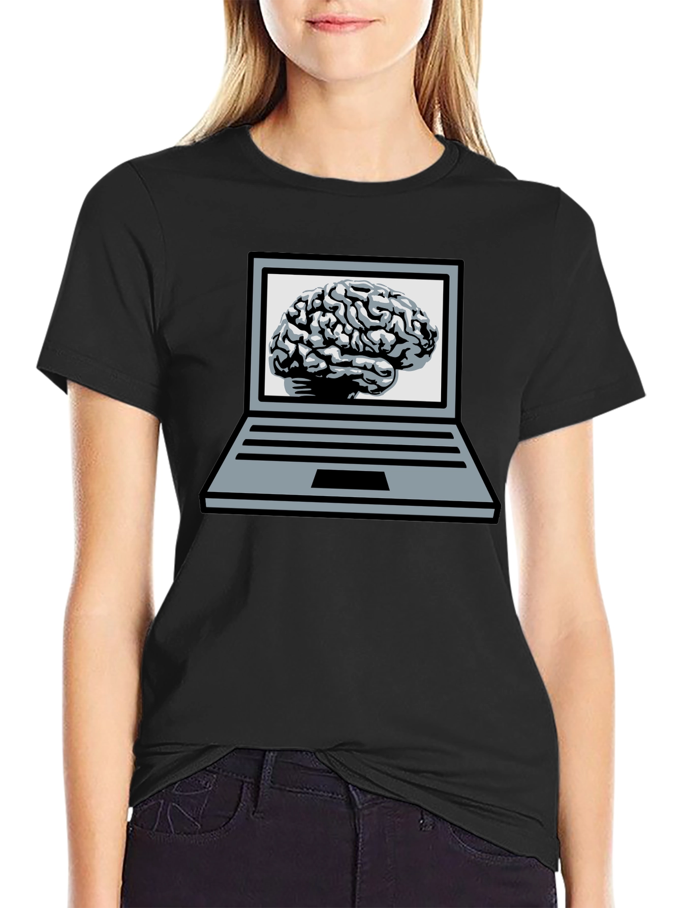 Brainy Laptop T-Shirt - Smart Casual Wear