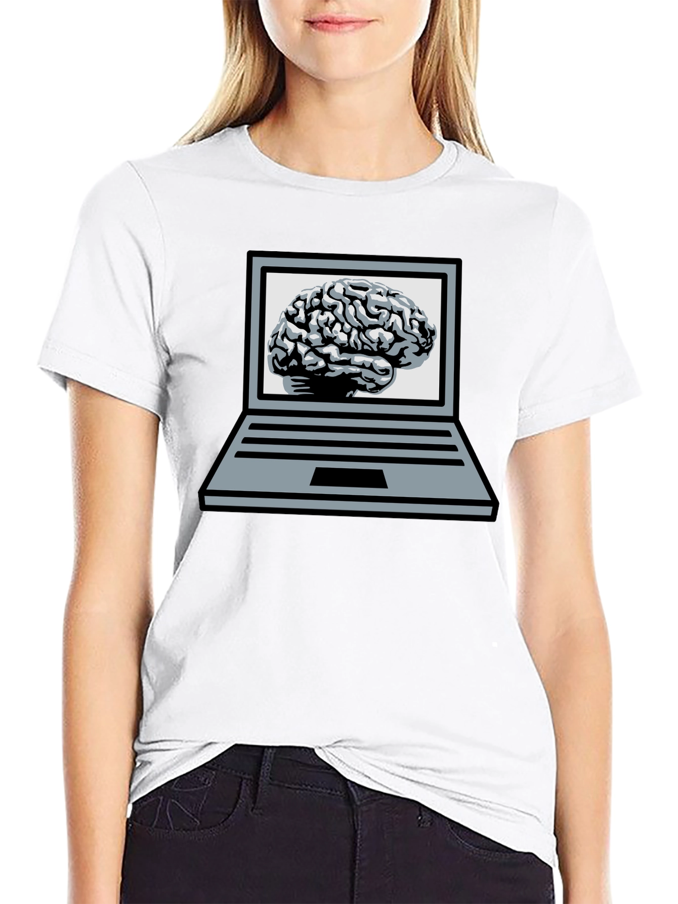 Brainy Laptop T-Shirt - Smart Casual Wear