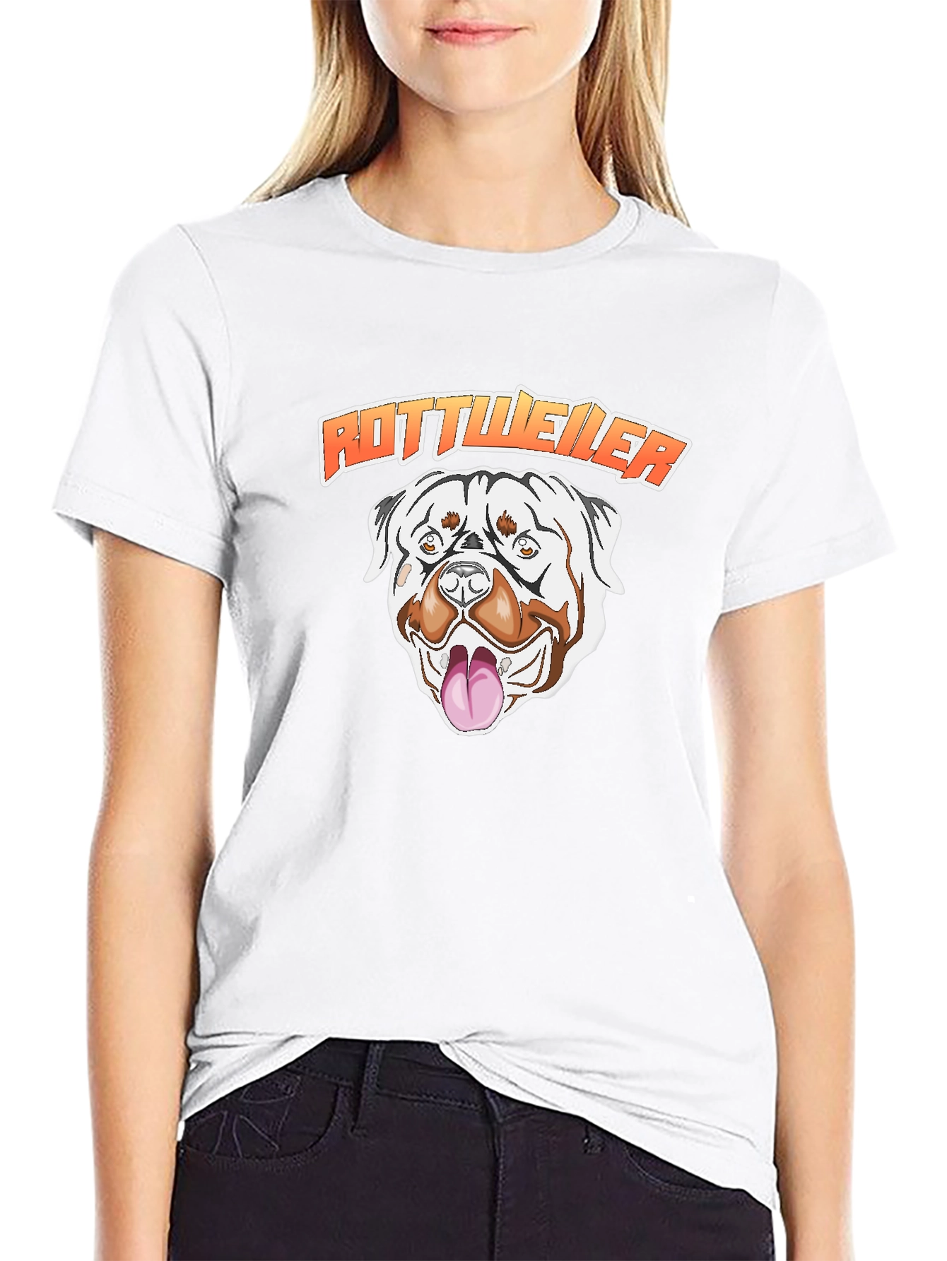 Rottweiler Dog Graphic T-Shirt - Black