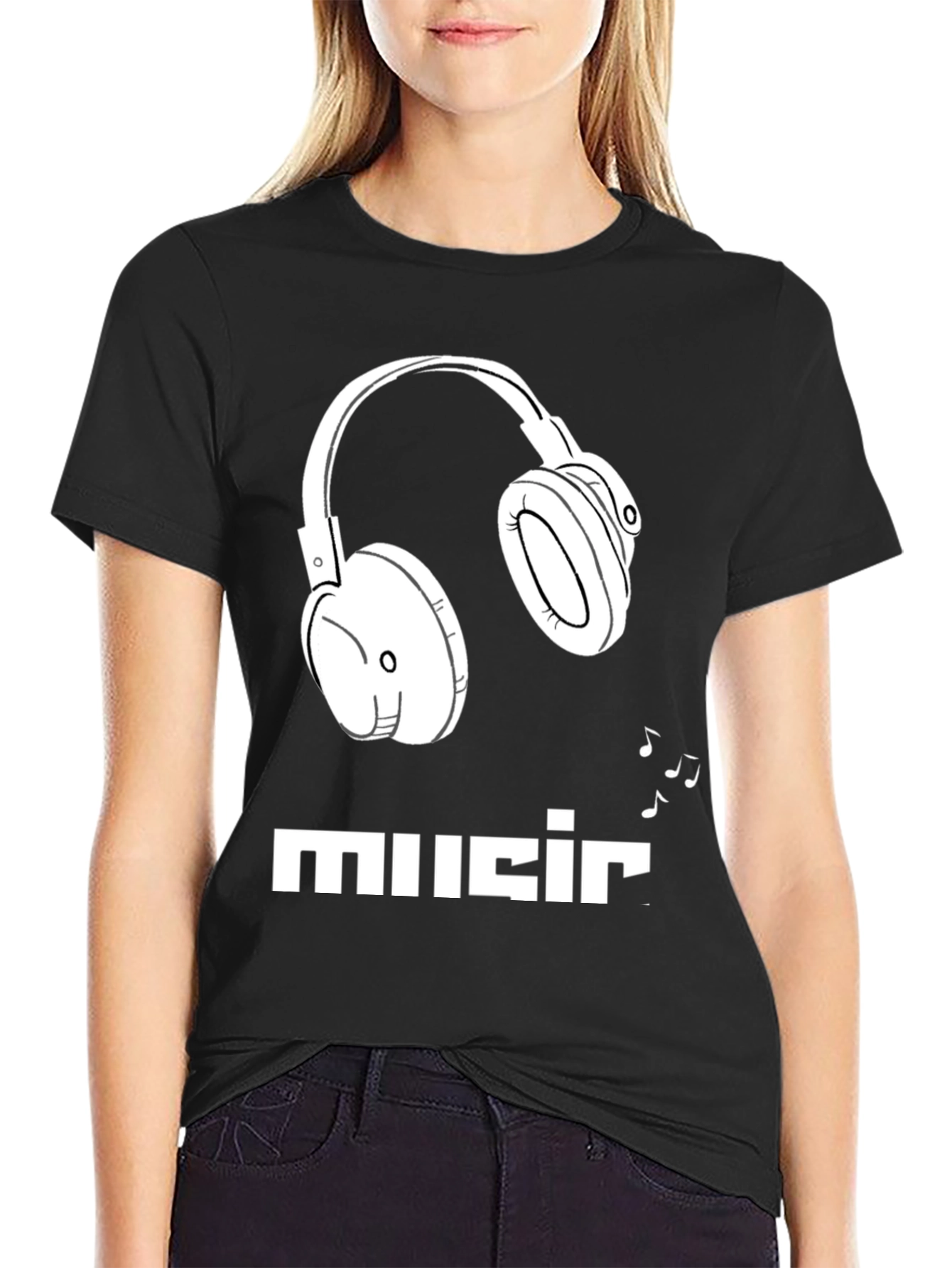 Music Lover Graphic Tee - Headphones Design