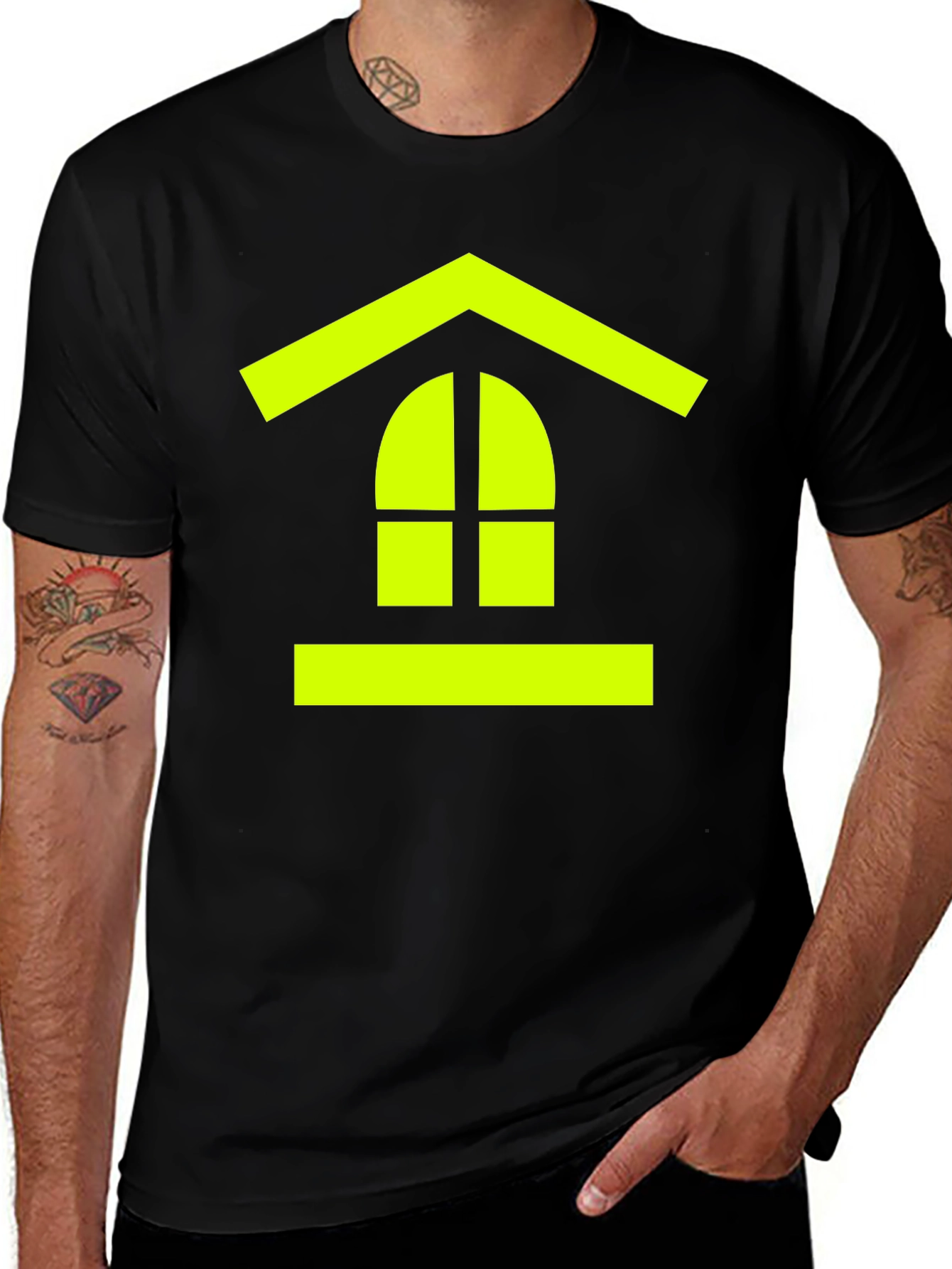 Abstract Window Tee - Modern Black T-Shirt