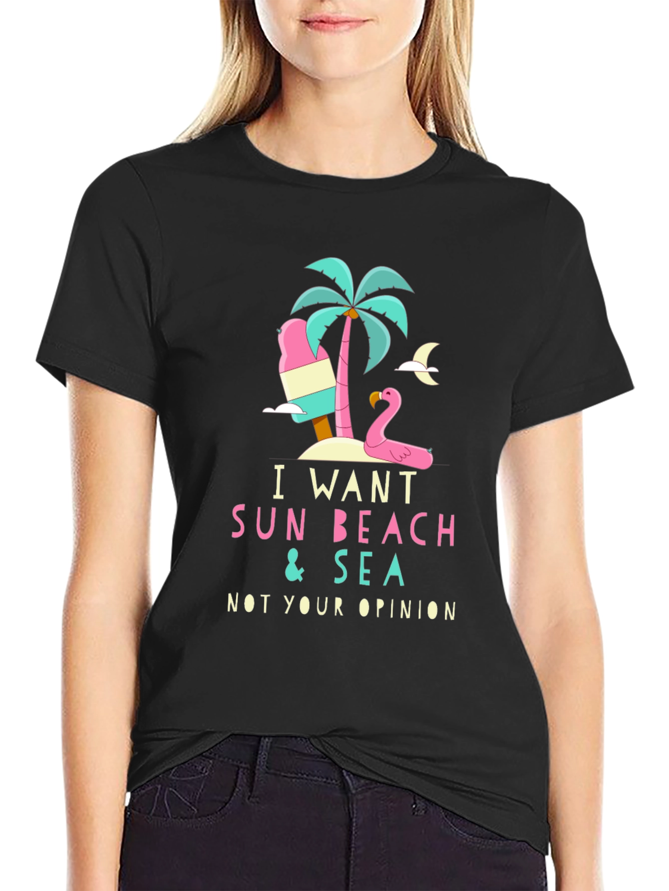 I Want Sun Beach & Sea Graphic T-Shirt