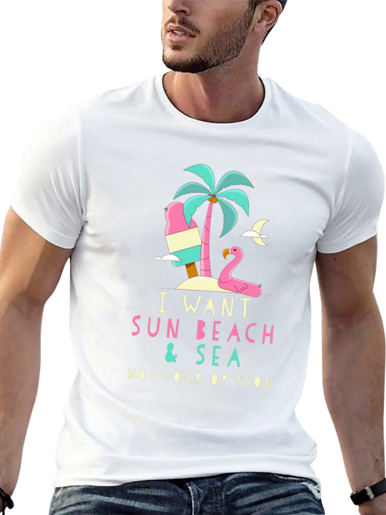 I Want Sun Beach & Sea Graphic T-Shirt
