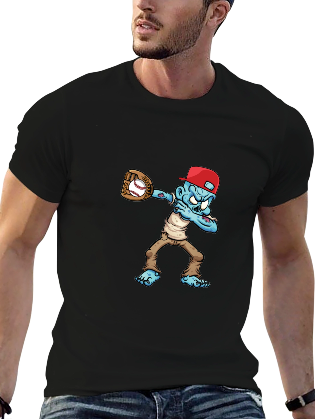 Zombie Baseball Player Graphic T-Shirt