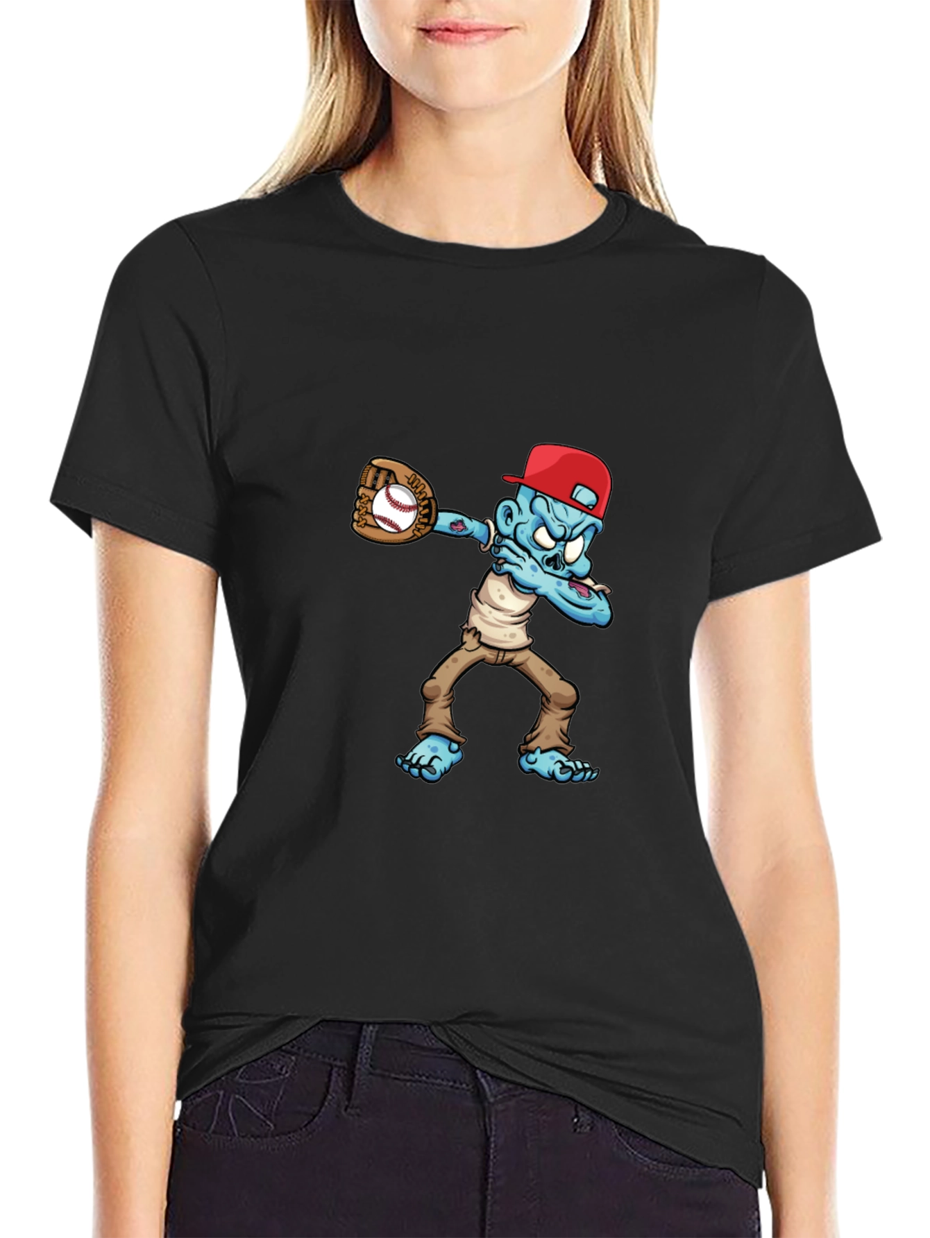 Zombie Baseball Player Graphic T-Shirt