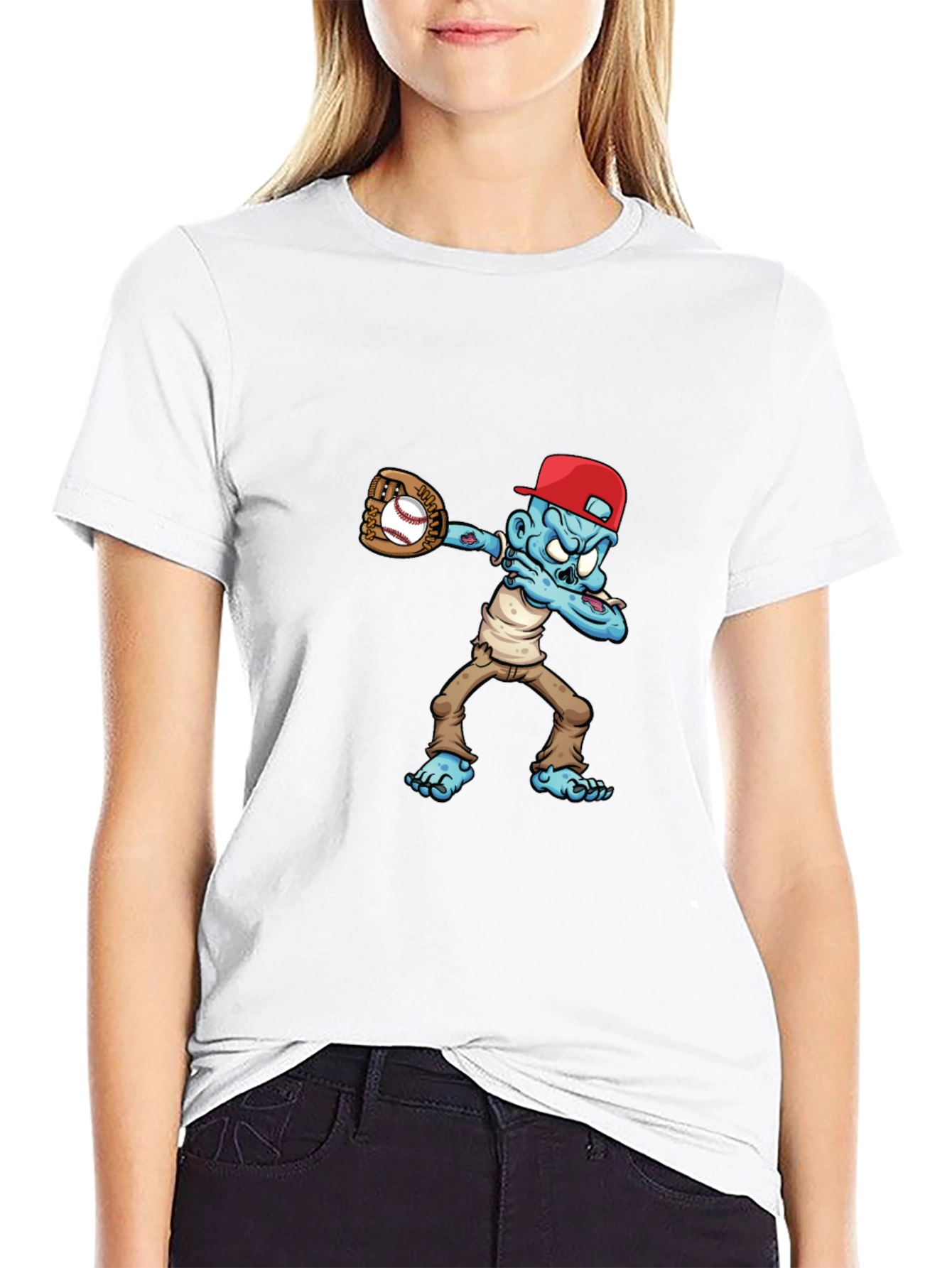 Zombie Baseball Player Graphic T-Shirt