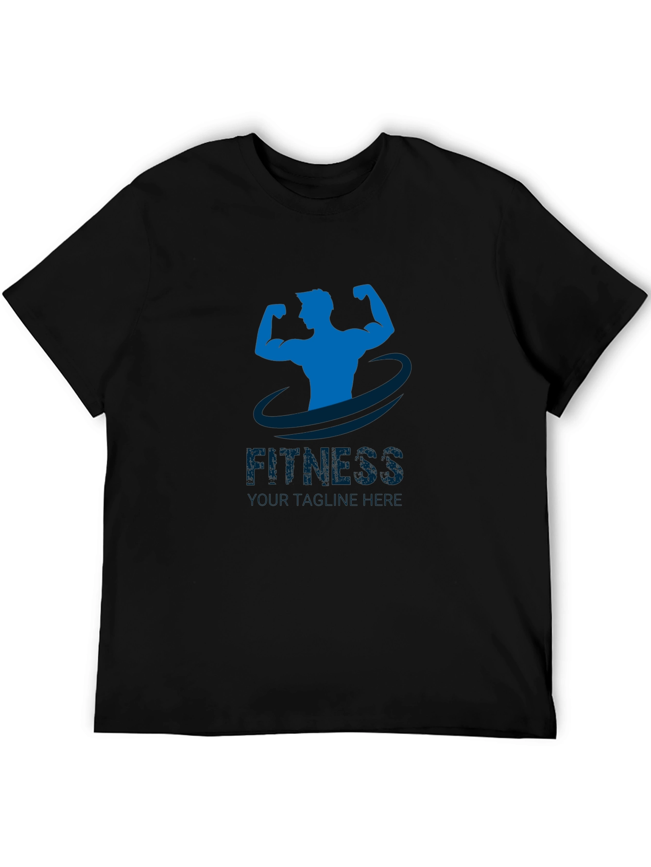 Mens Black Fitness Graphic T-Shirt