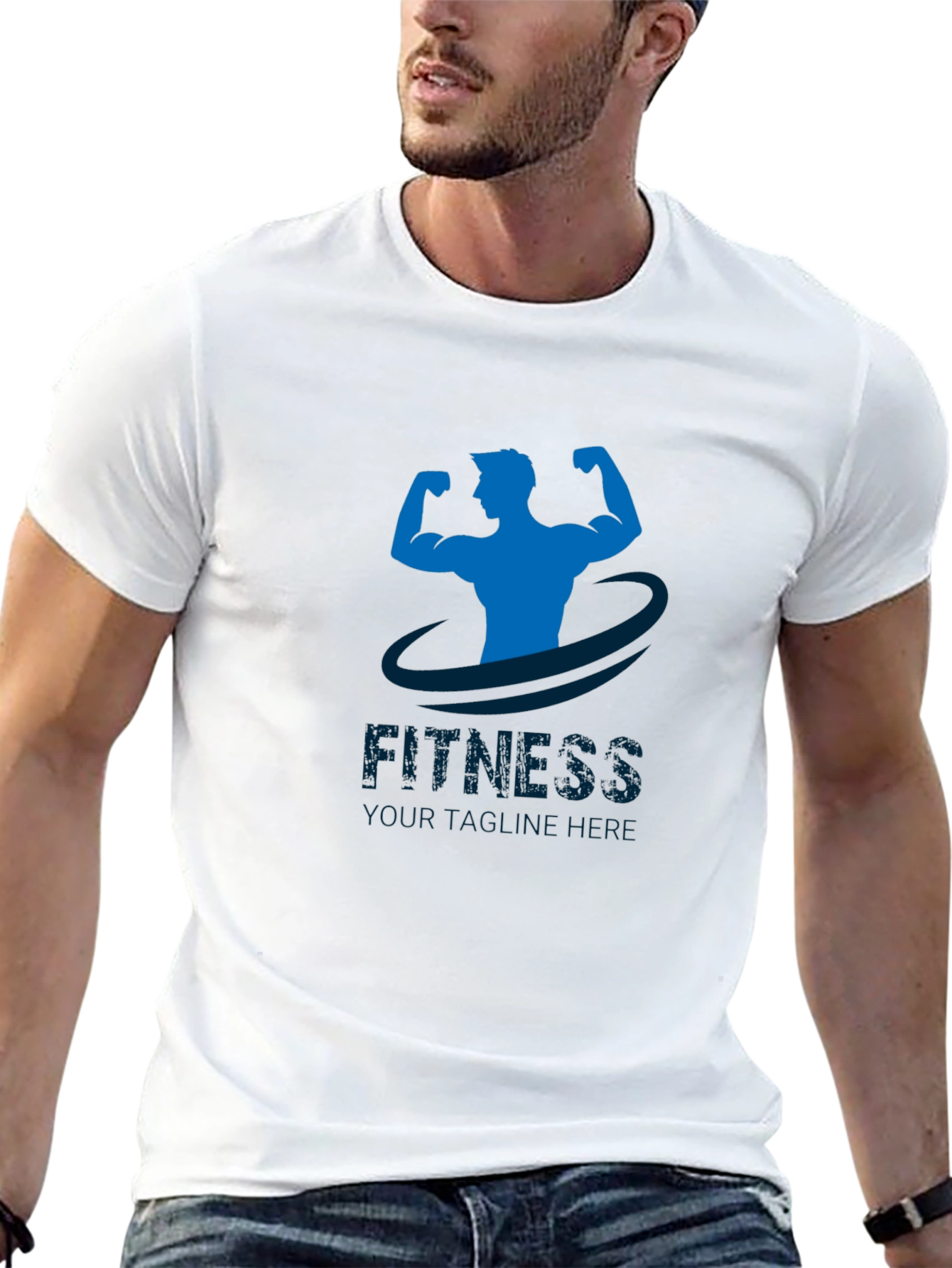 Mens Black Fitness Graphic T-Shirt