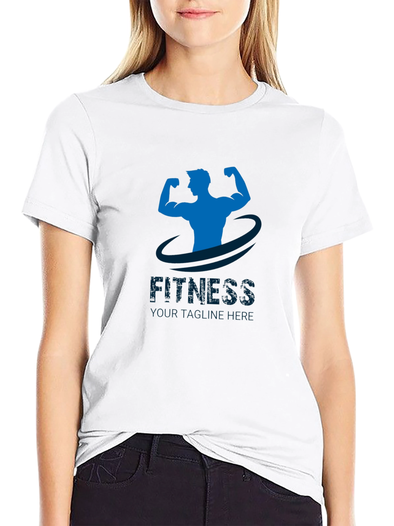 Mens Black Fitness Graphic T-Shirt