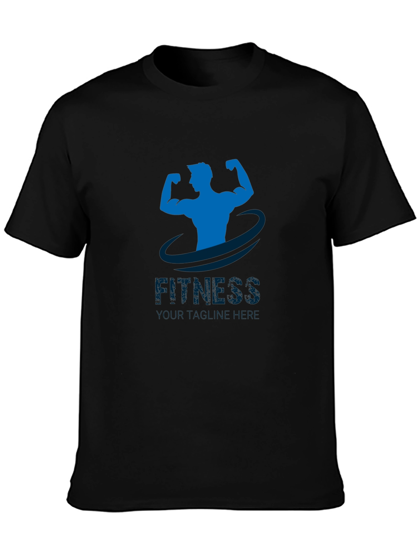 Mens Black Fitness Graphic T-Shirt