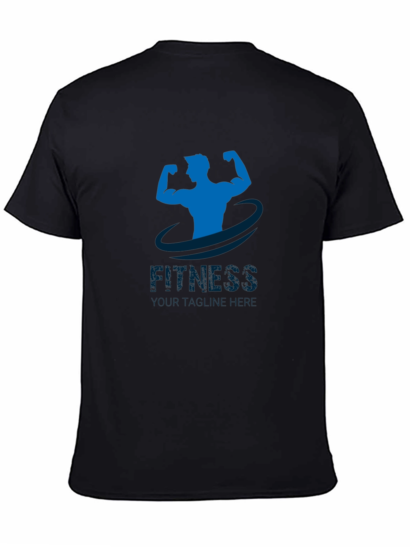 Mens Black Fitness Graphic T-Shirt
