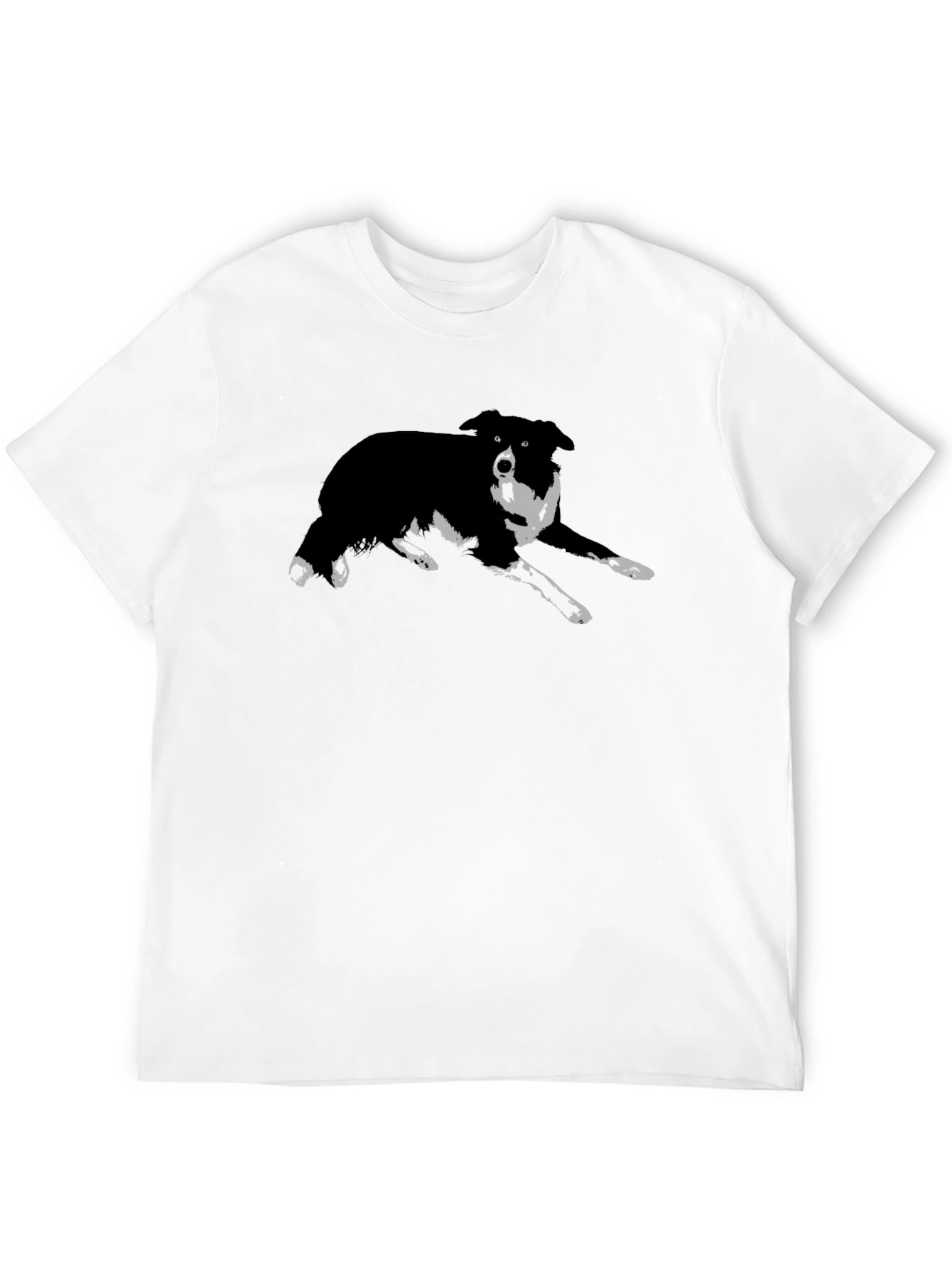 Black Dog Graphic T-Shirt - Collie Design