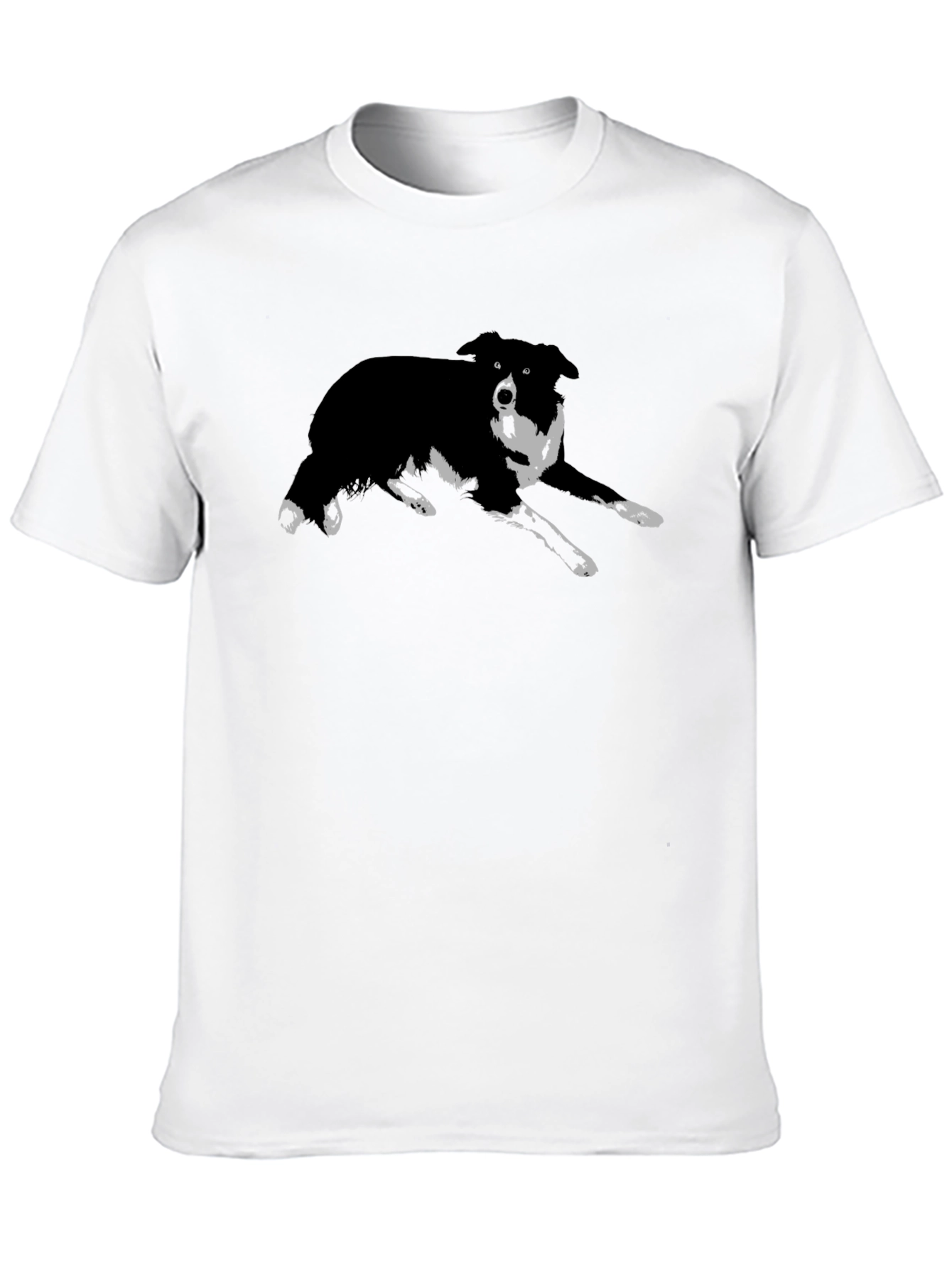 Black Dog Graphic T-Shirt - Collie Design