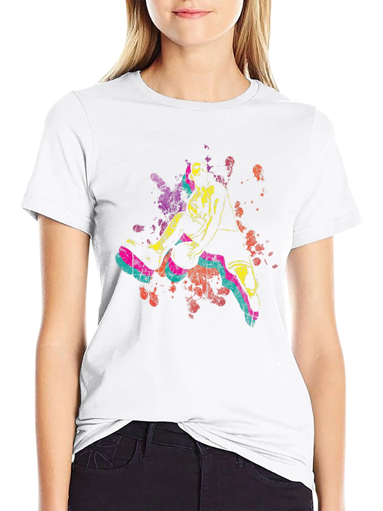 Basketball Player Graphic Tee - Sporty Black T-Shirt