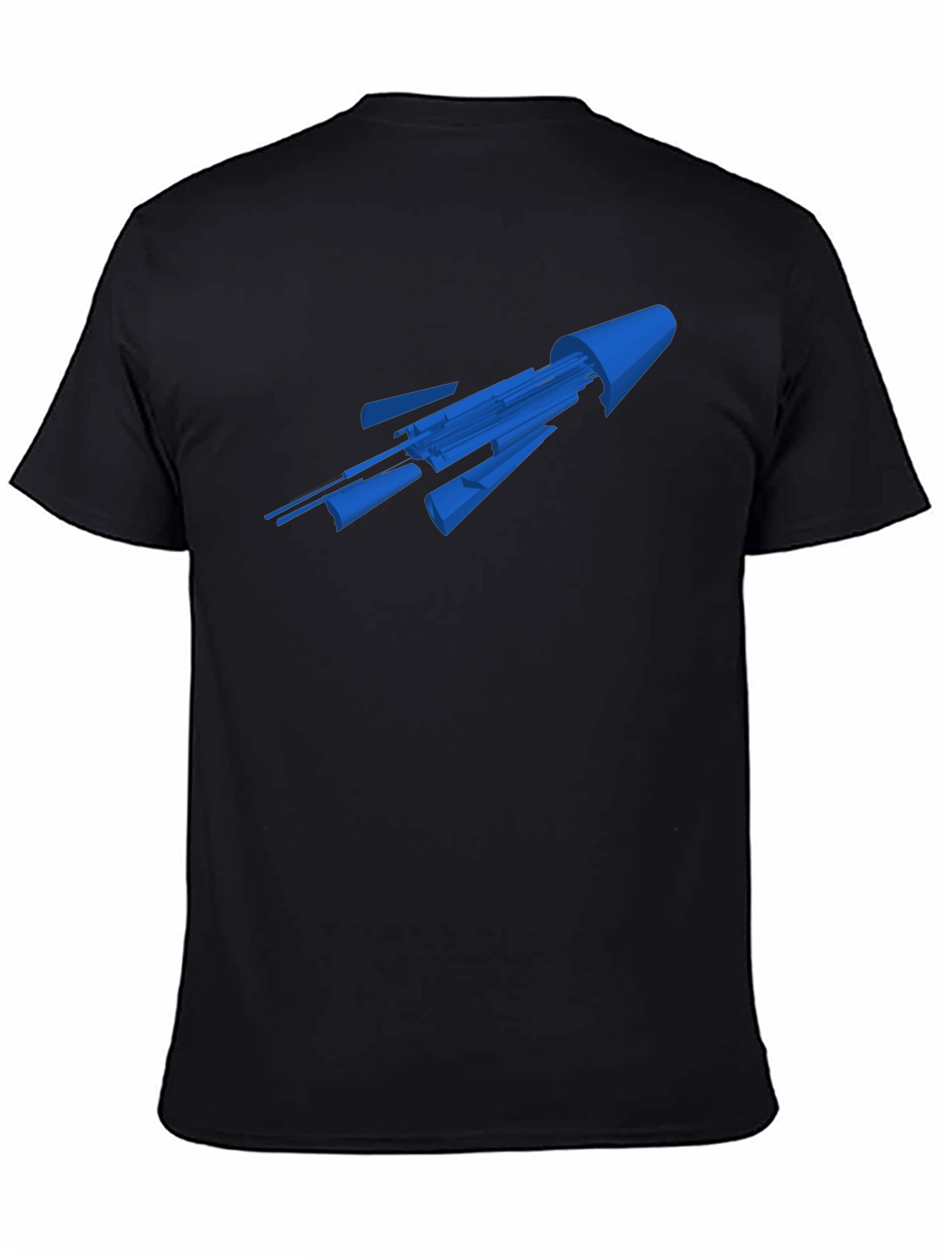 Sci-Fi Spaceship Graphic Tee - Black